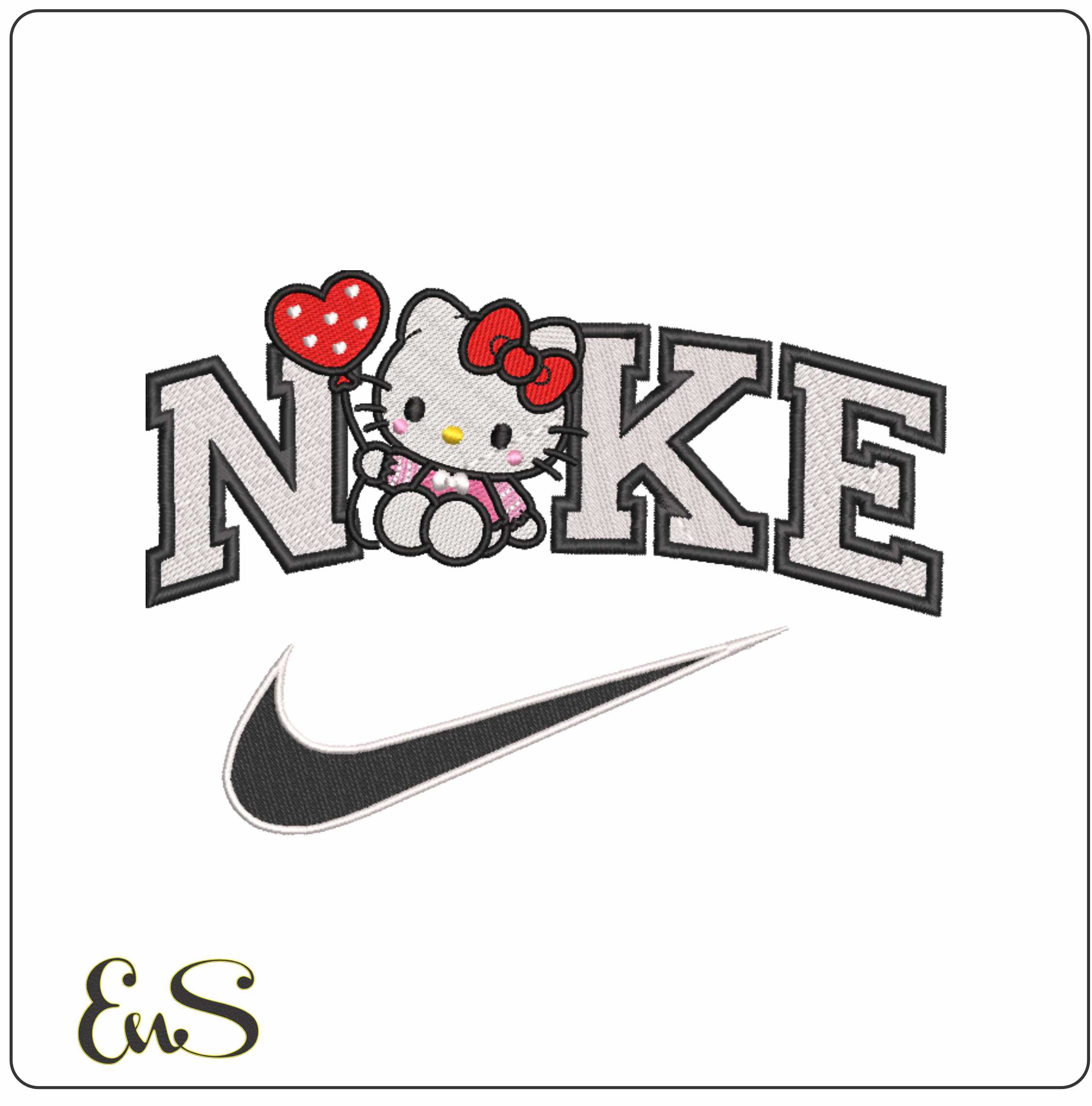 Nike Hello Kitty Sitting With Heart Balloon