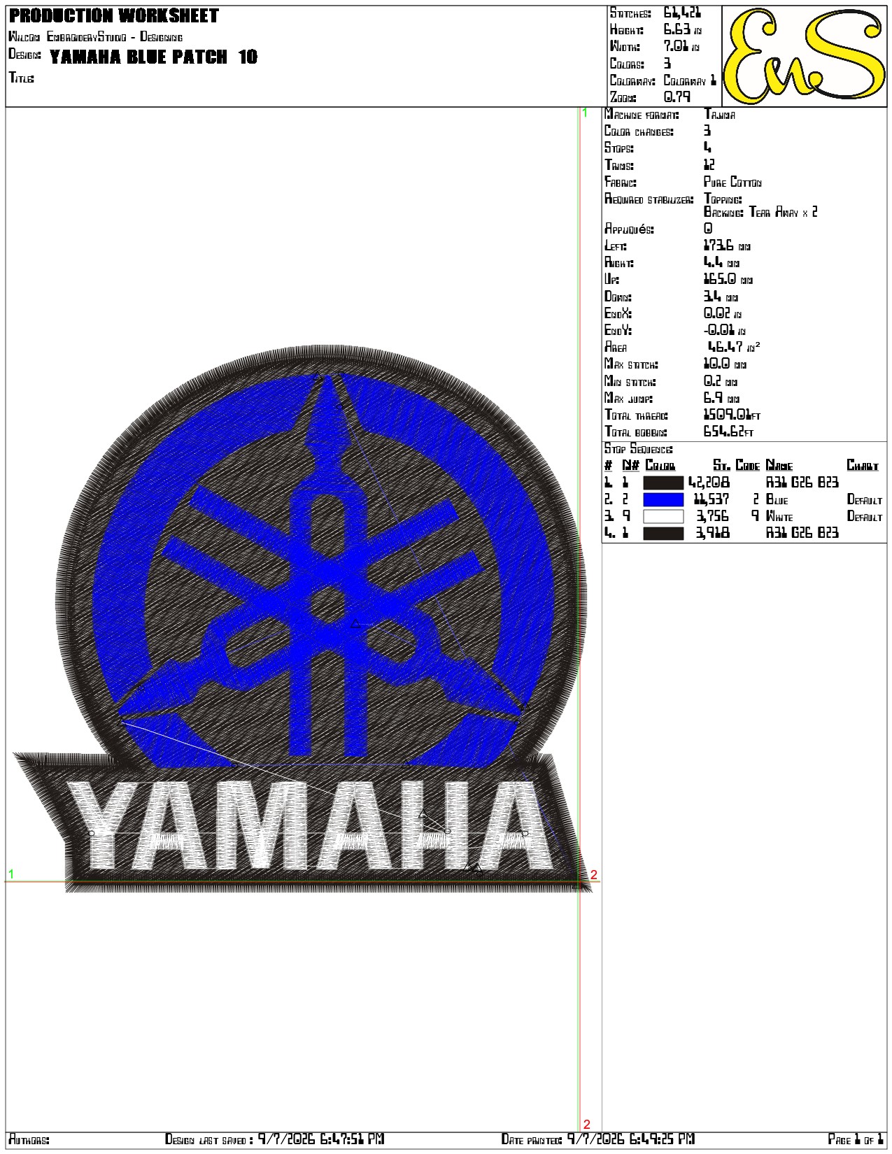Yamaha Blue Patch