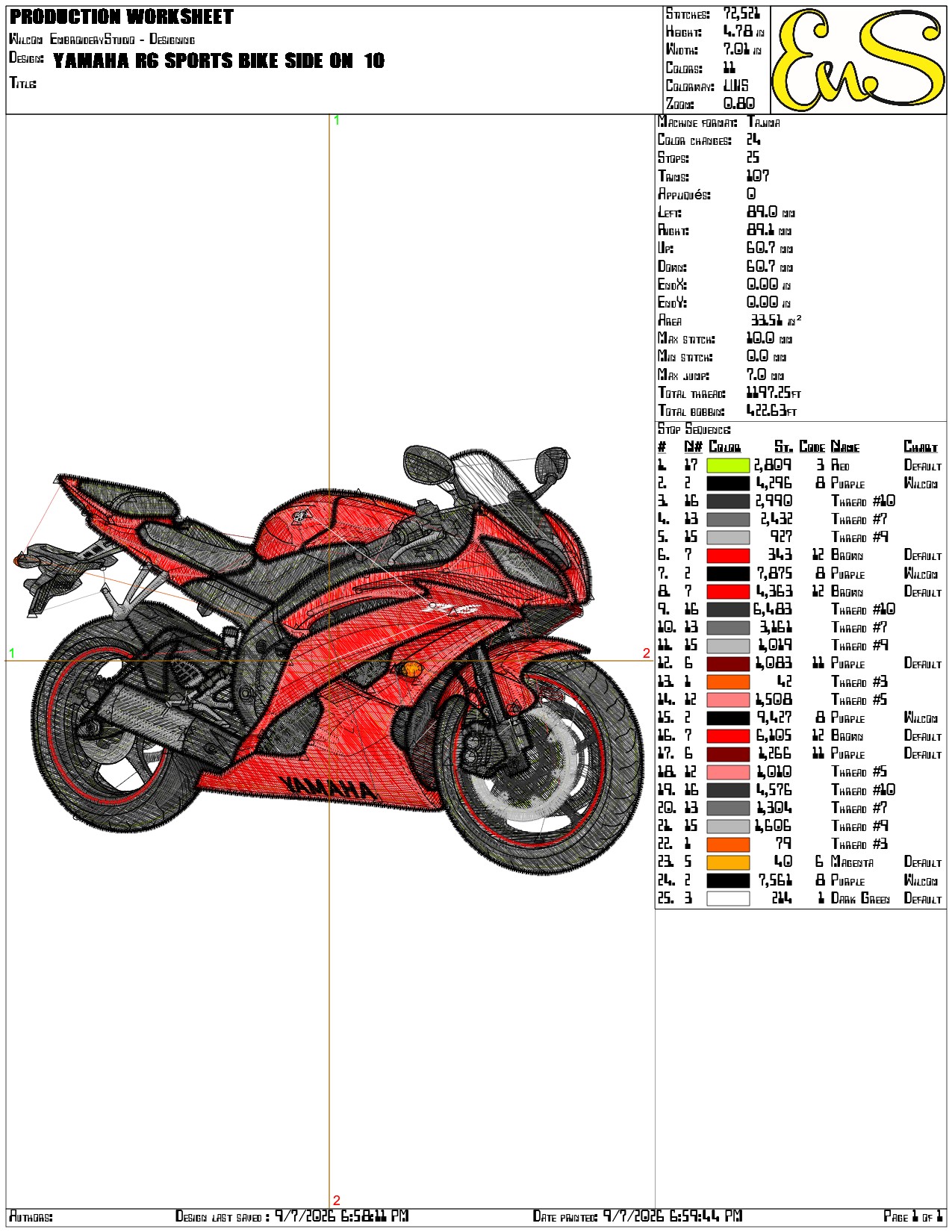 Yamaha R6 Sports Bike Side On