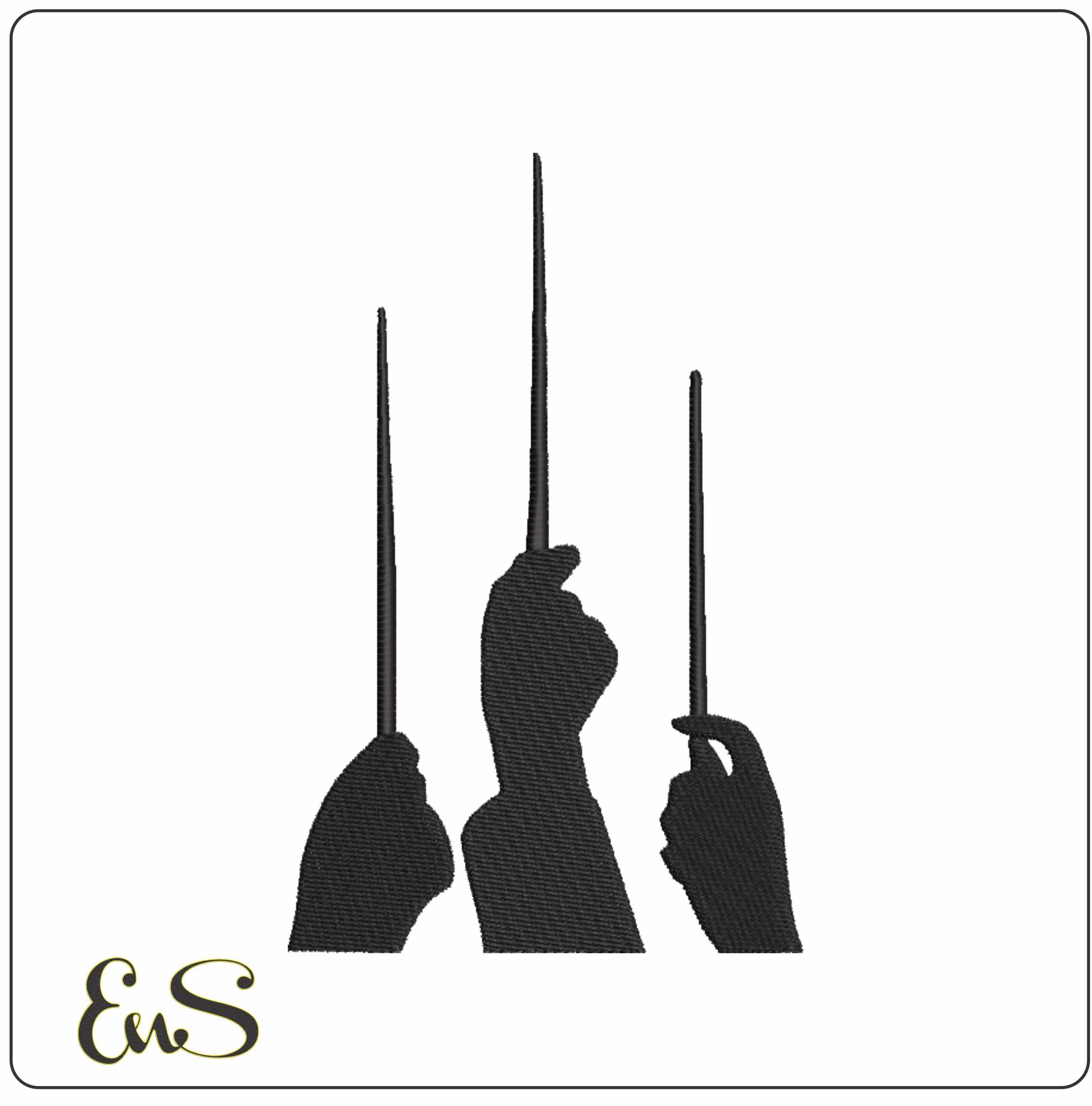 3 Hands With Wand Silhouette
