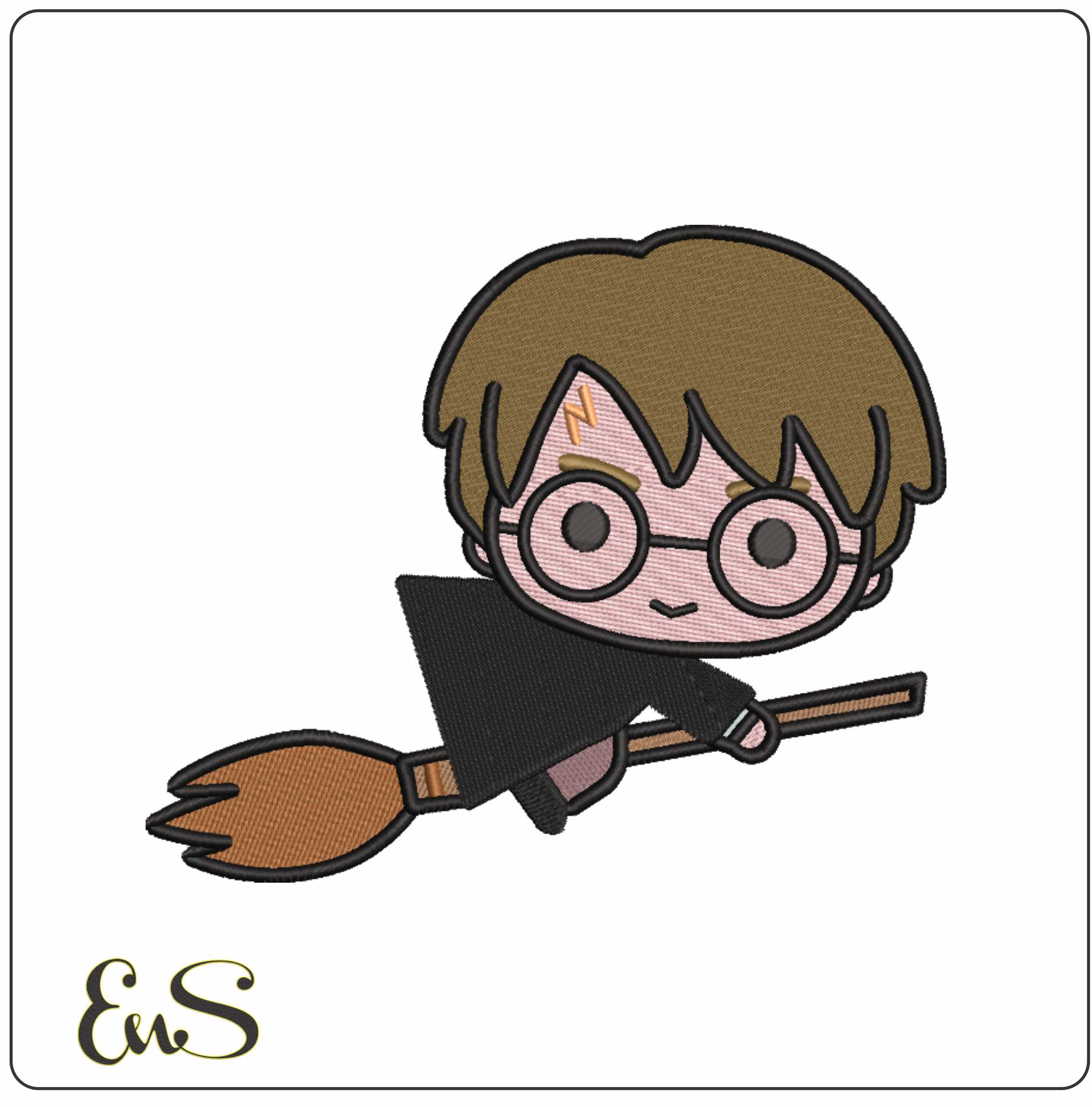 Harry Potter On Broom Chibi