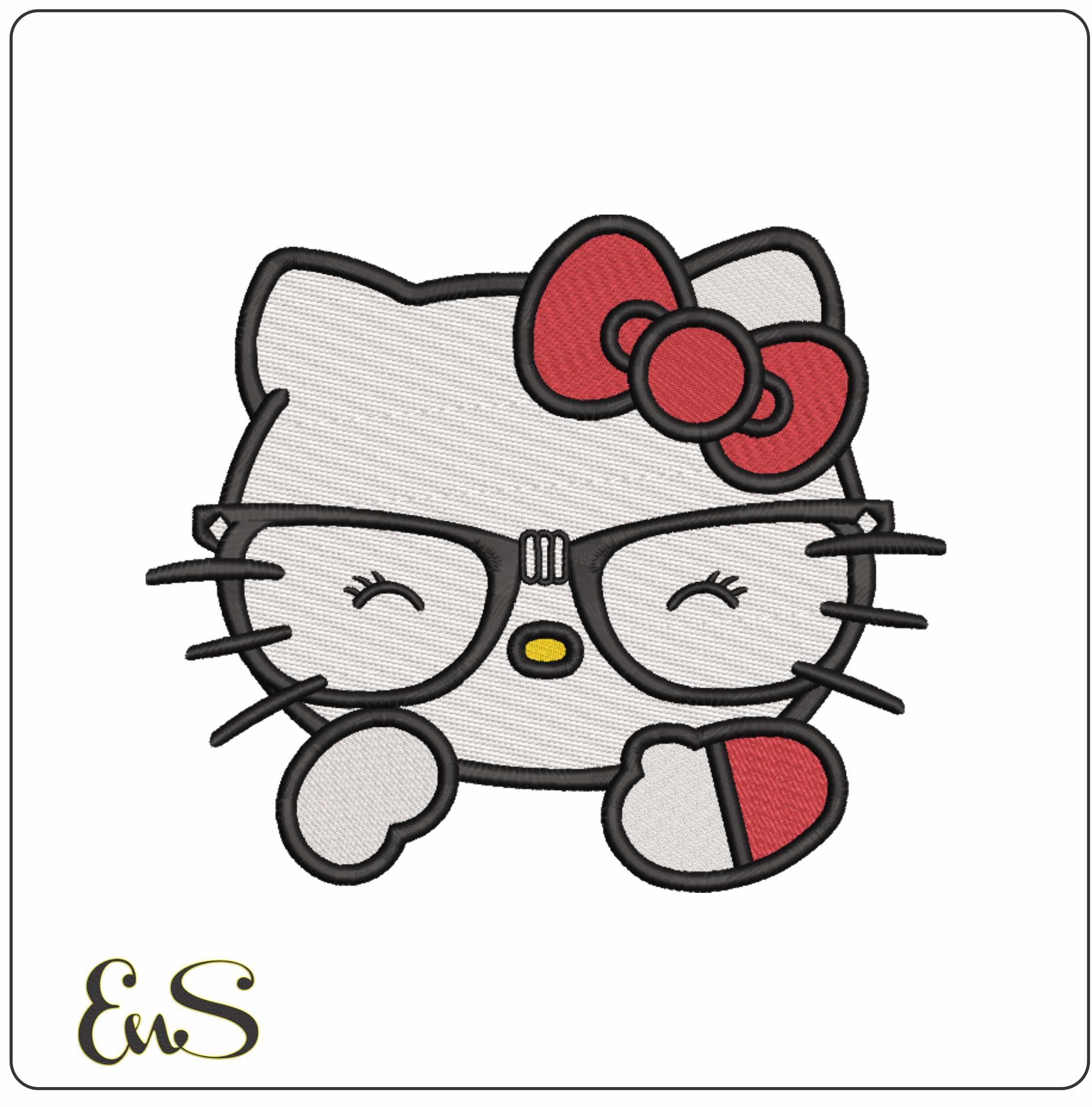 Hello Kitty Face With Glasses