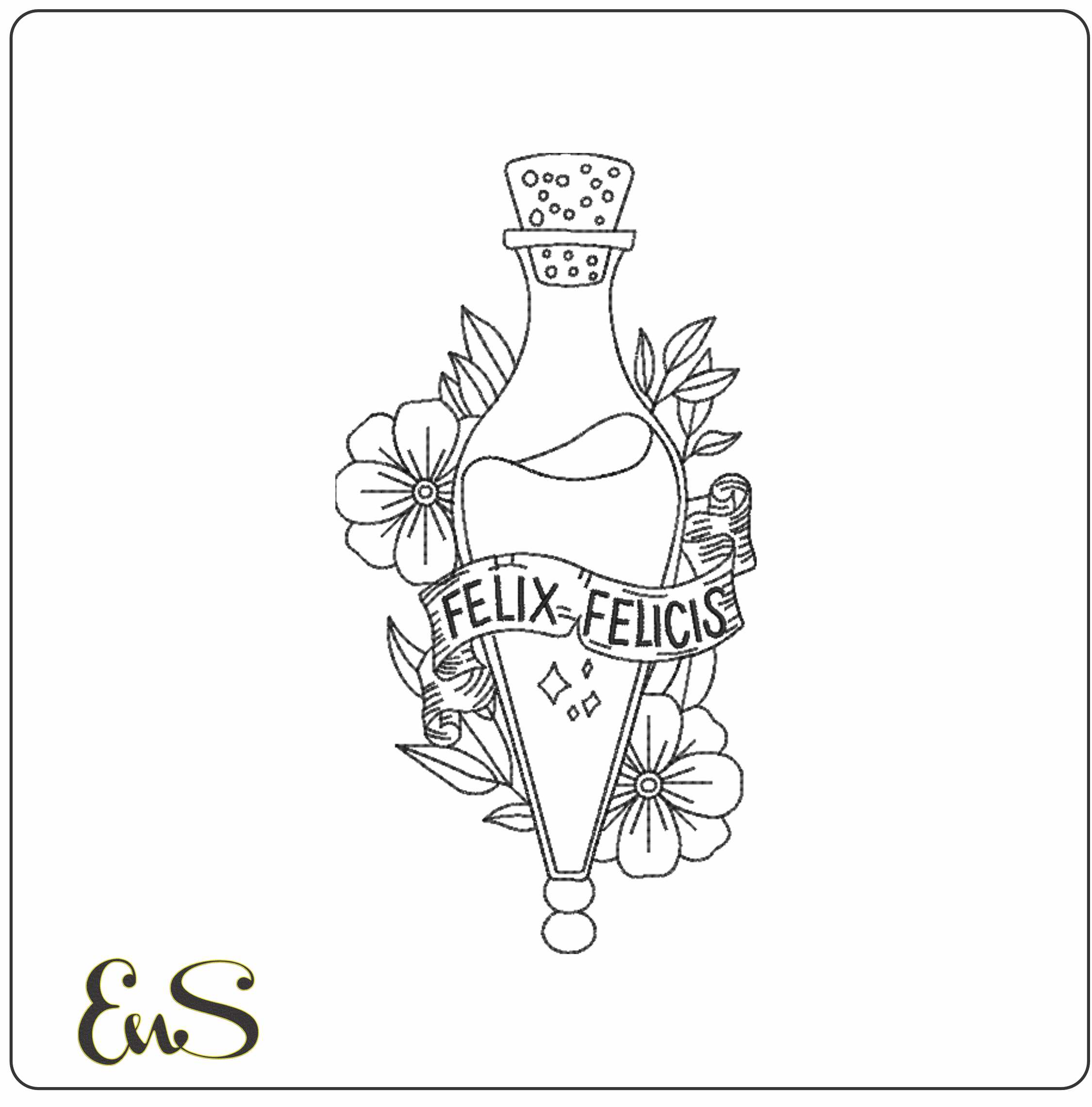 Felix Felicis Line Art Harry Potter