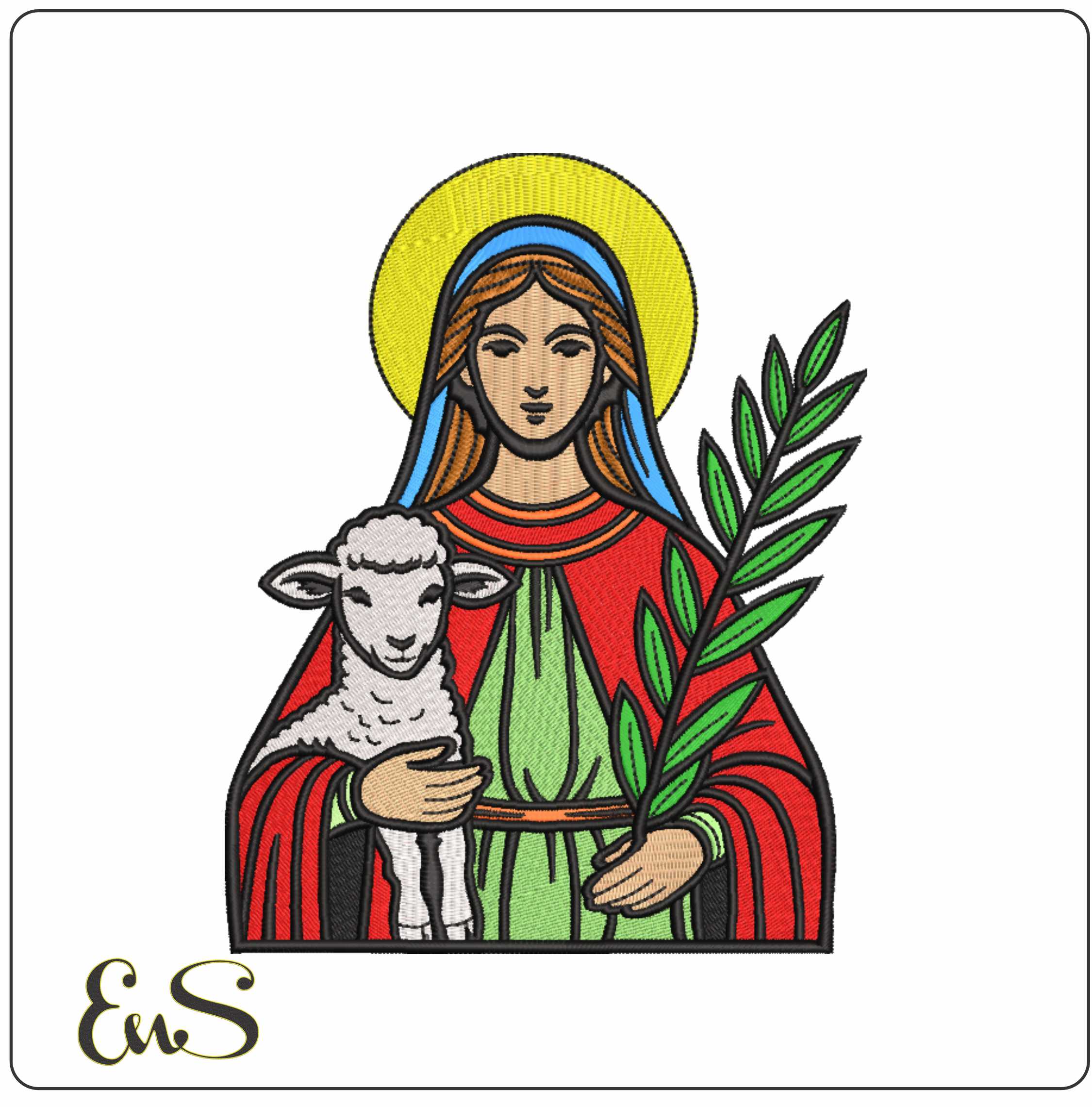 Vigin Mary And Lamb
