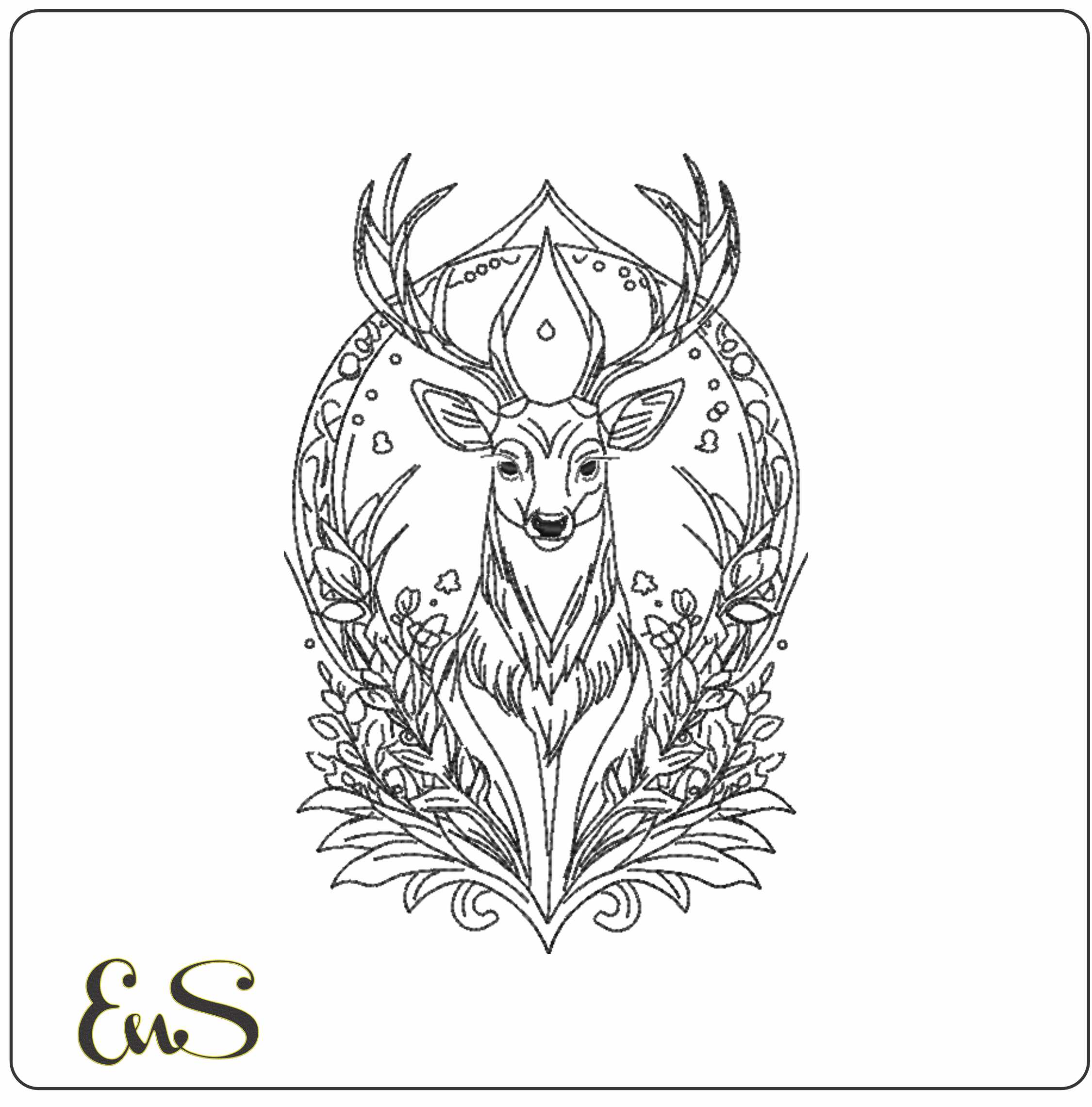 Deer Line Art