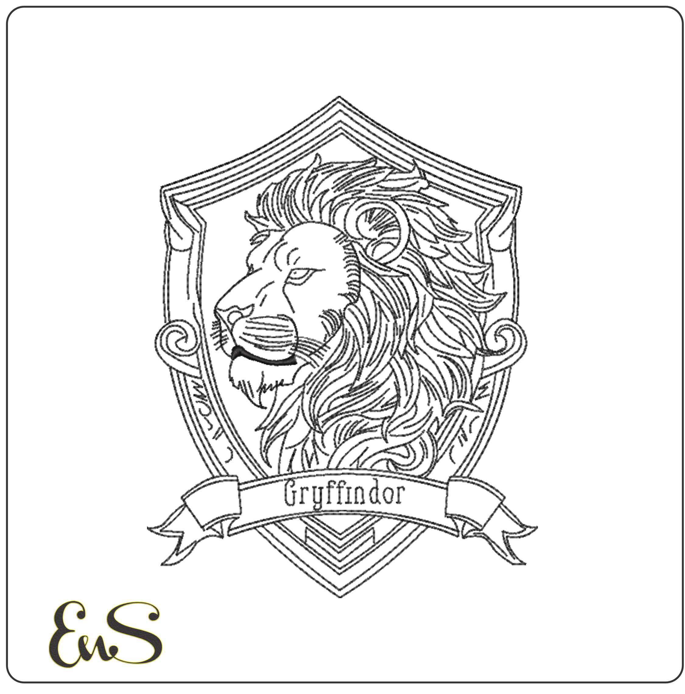 Gryffindor Lion Line Art Harry Potter