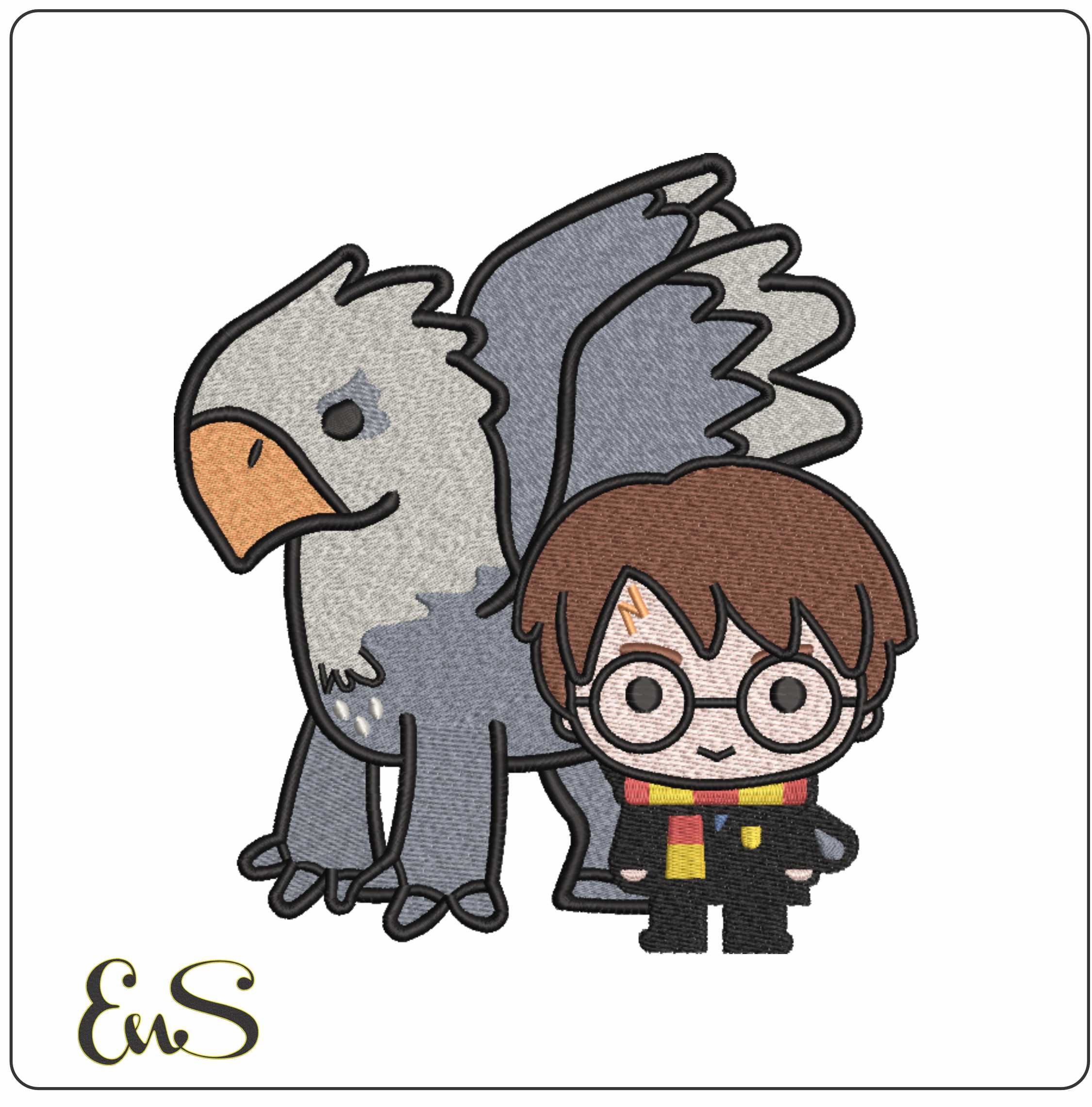 Harry Potter And Buck Beak Hippogryf Chibi Harry Potter