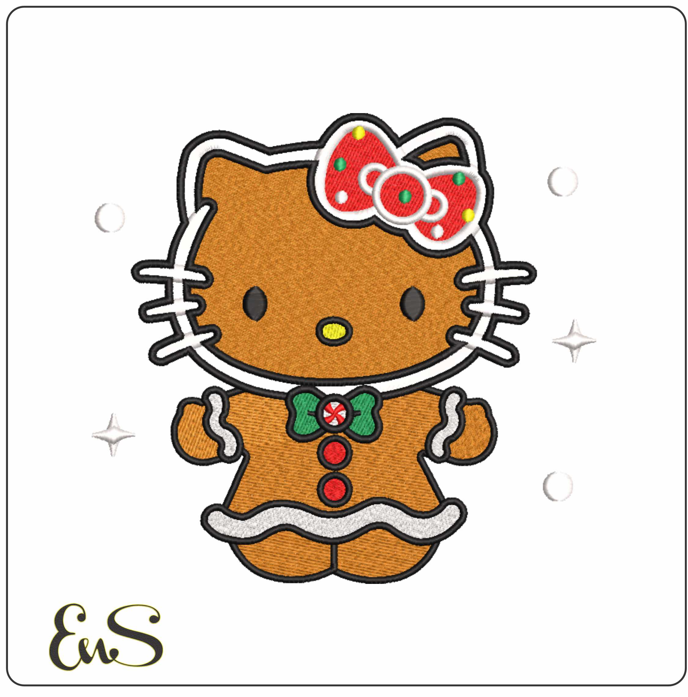 Hello Kitty Gingerbread Snowflakes