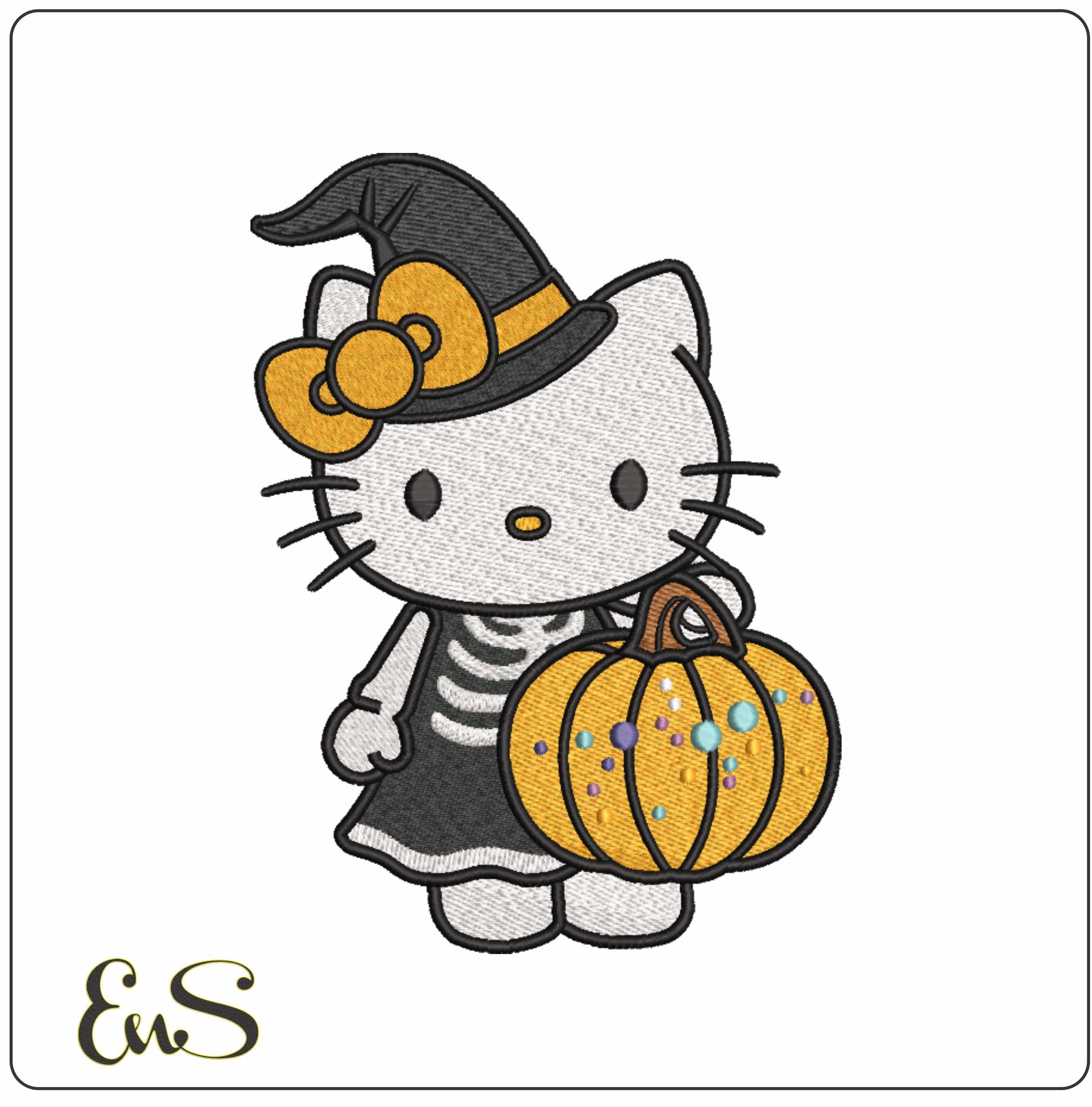 Hello Kitty Witch Trick Or Treat Pumpkin