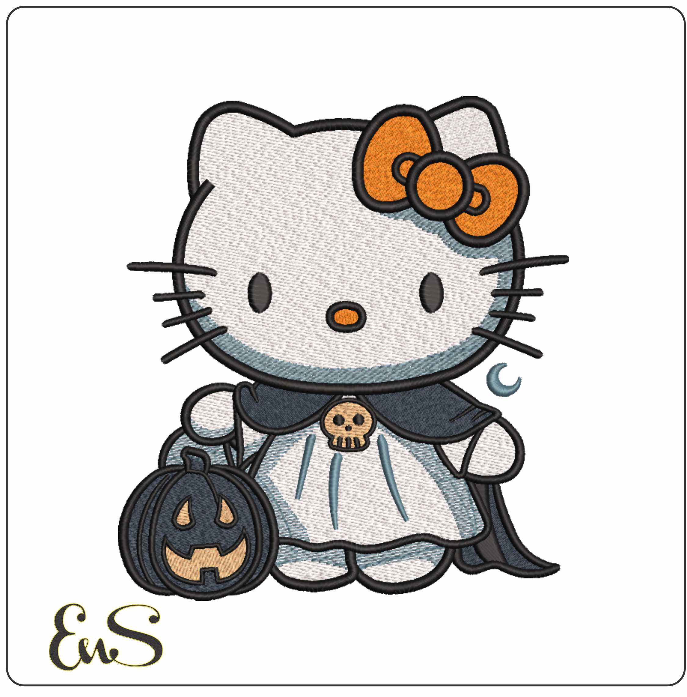 Hello Kitty Witch With Black Pumpkin