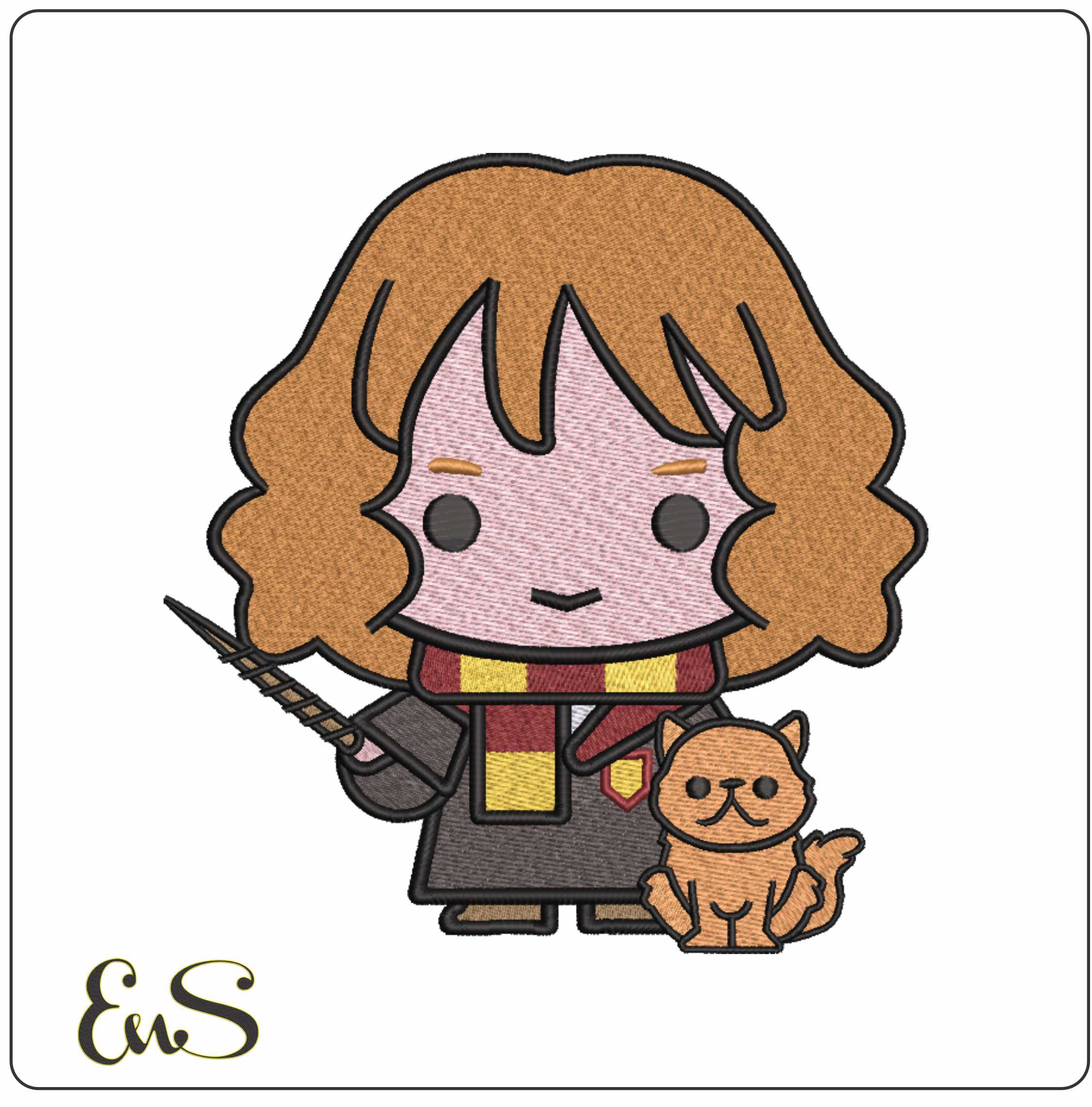 Hermonie Granger And Crookshanks Chibi Harry Potter