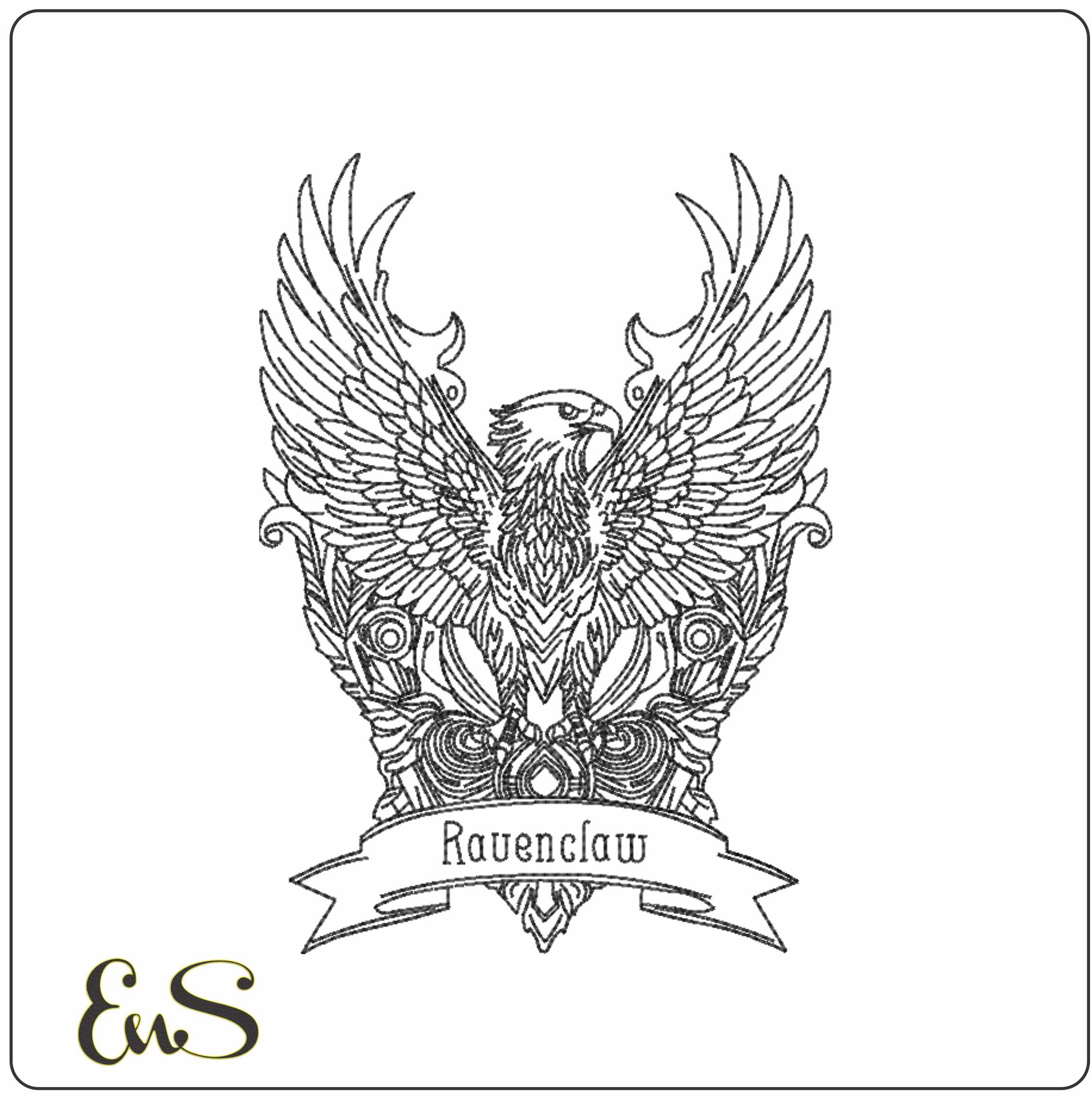 Ravenclaw Rook Line Art Harry Potter