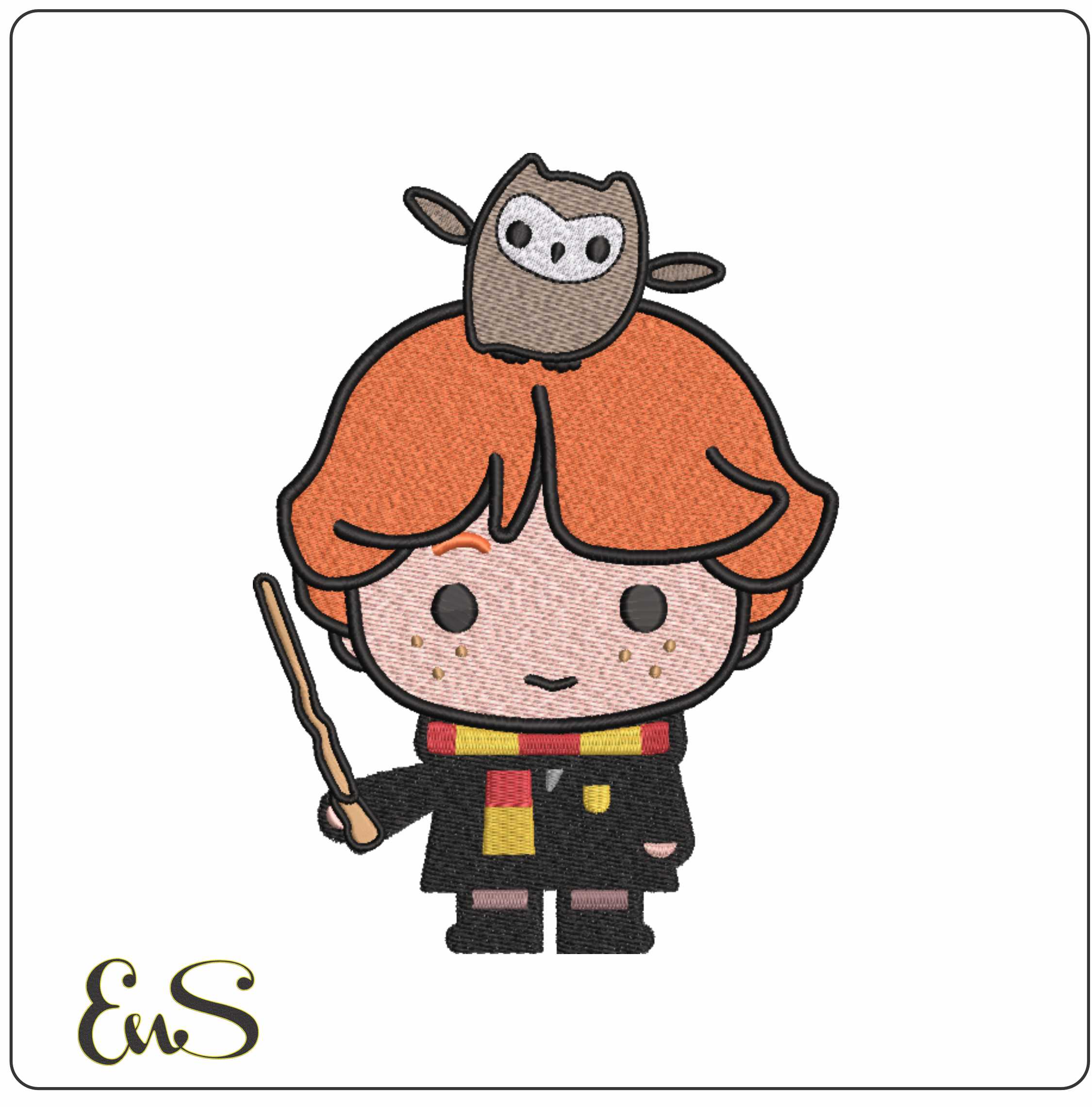 Ron Weasley With Pig Chibi Harry Potter