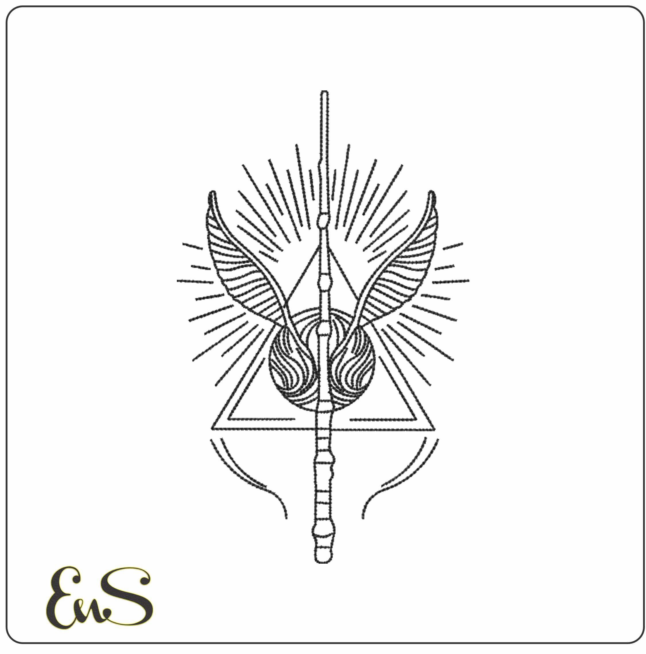 Snitch Deathly Hallows Line Art Harry Potter