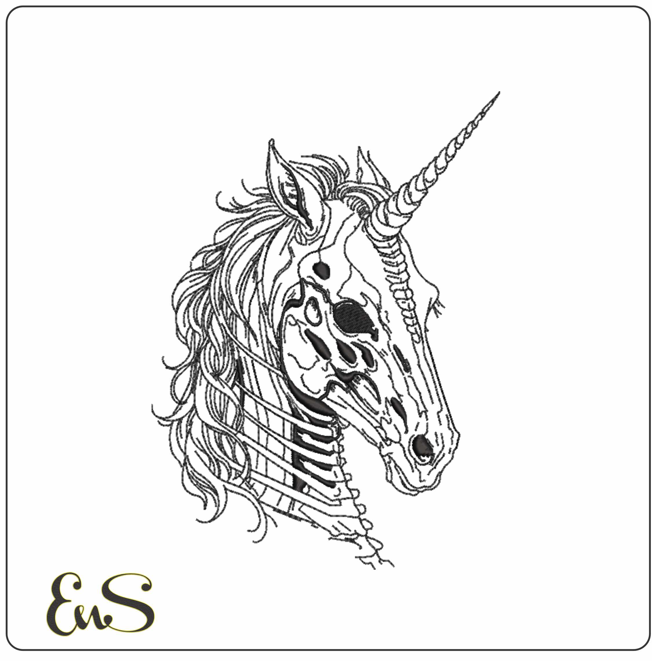 Thesteral Line Art Harry Potter