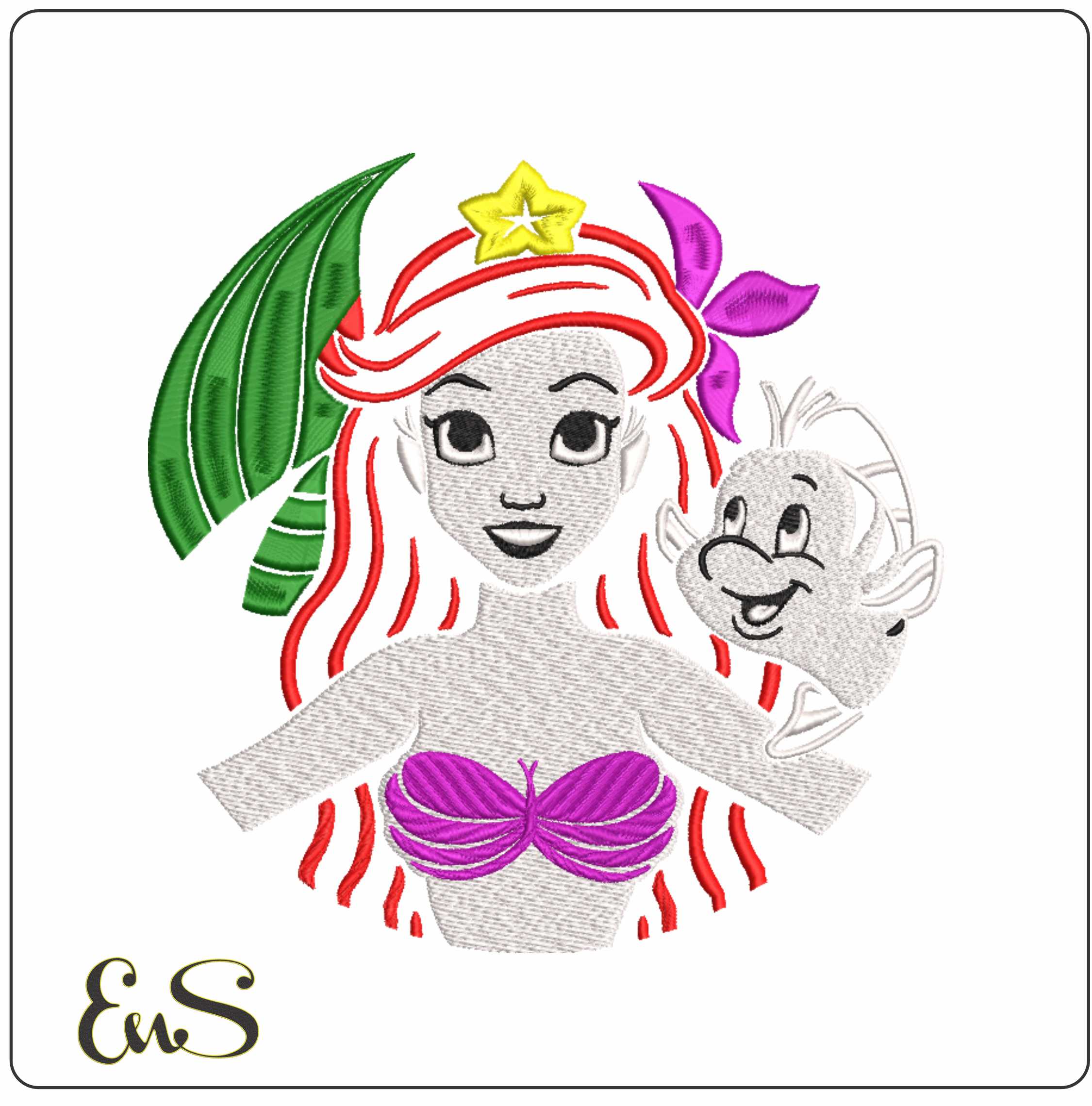 Ariel And Flounder Silhouette Little Mermaid