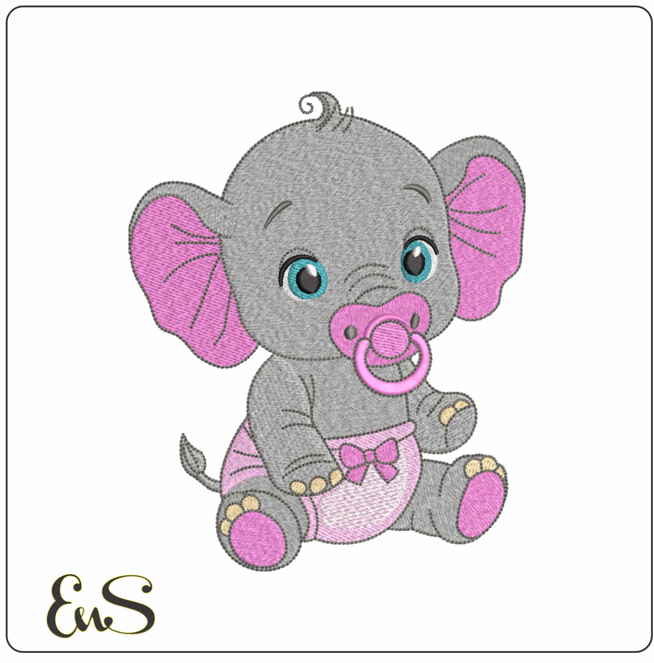 Baby Girl Elephant With Dummy