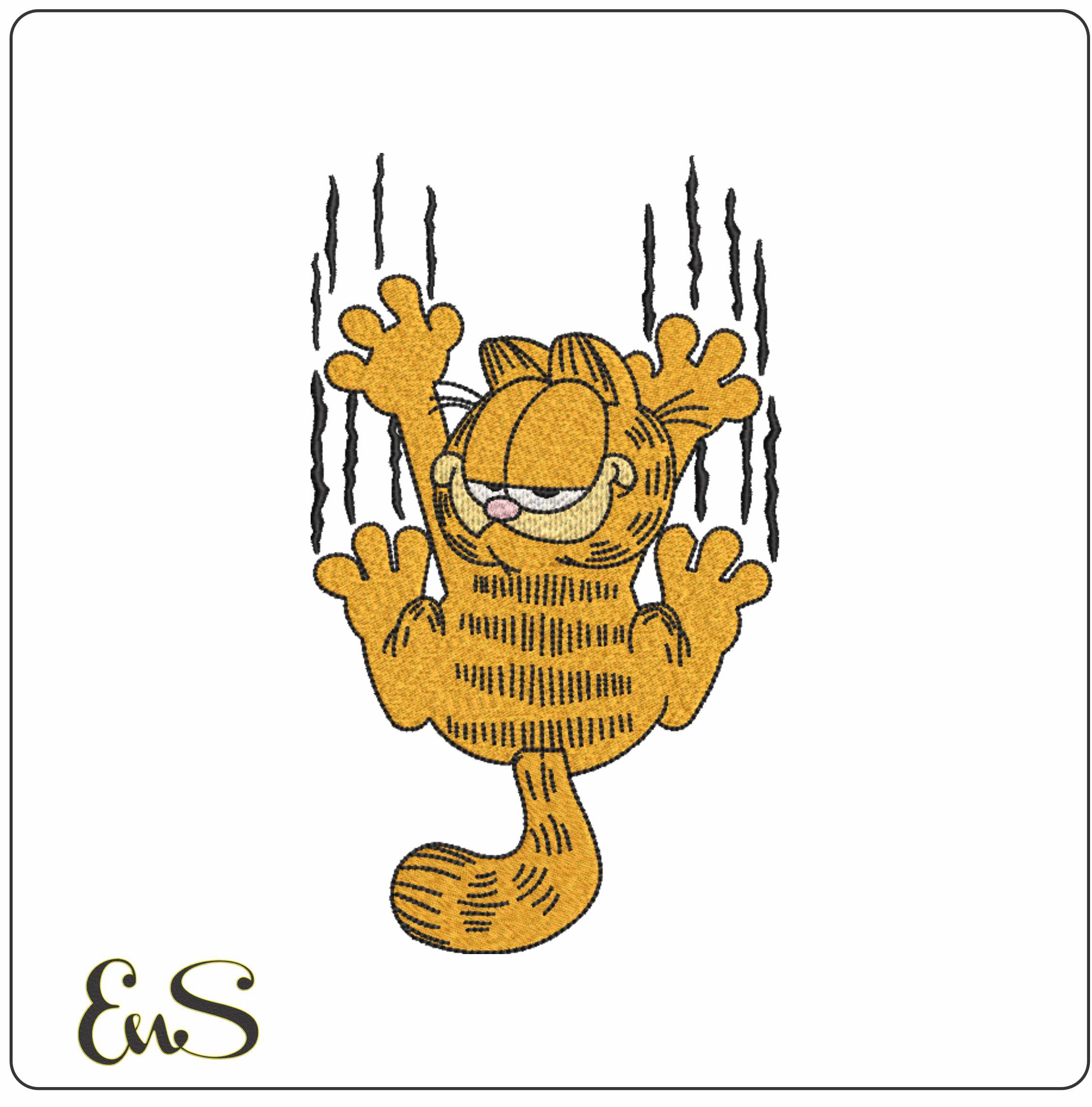 Garfield Sliding Down With Nail