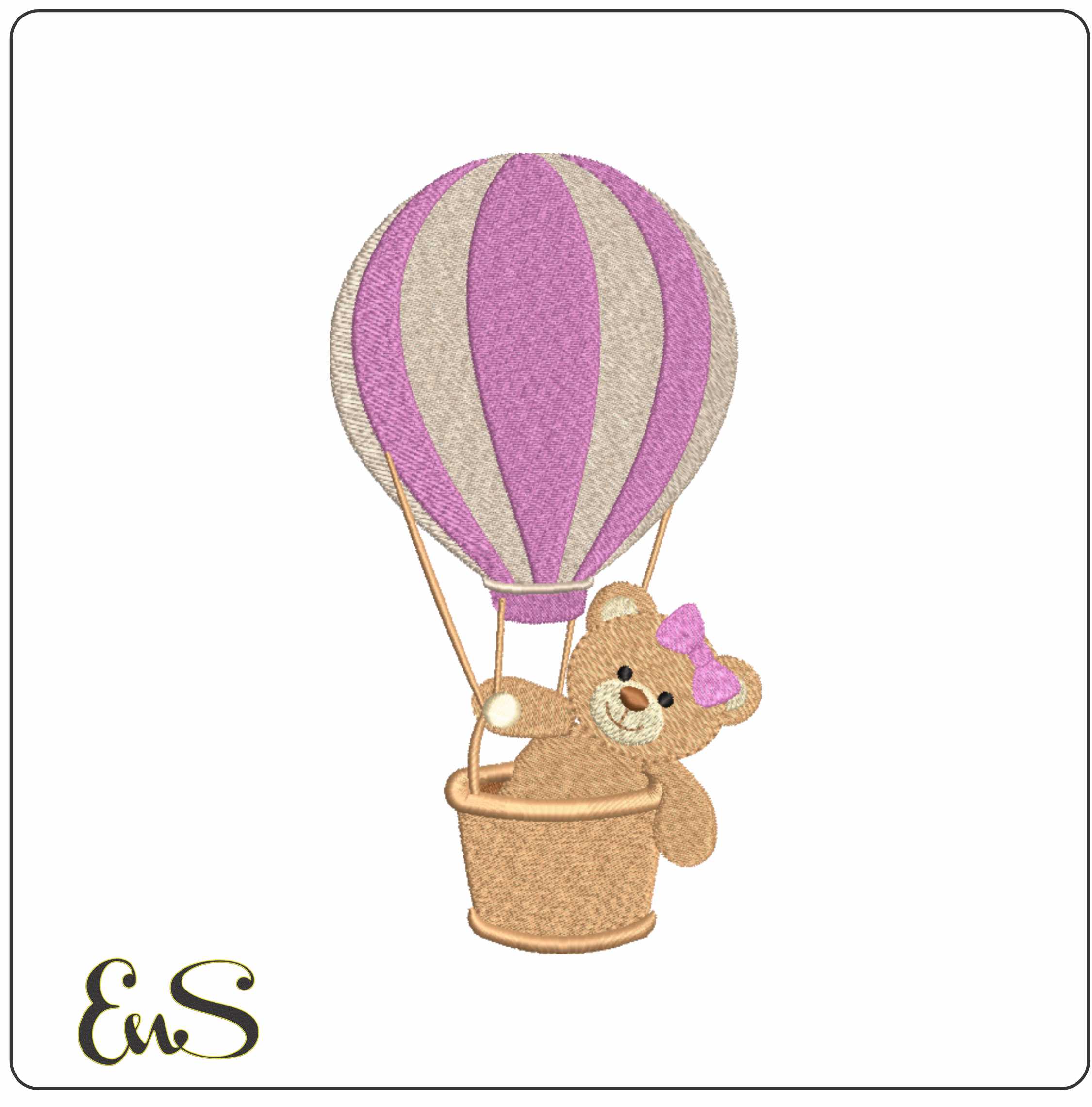 Girl Teddy In Hot Air Balloon