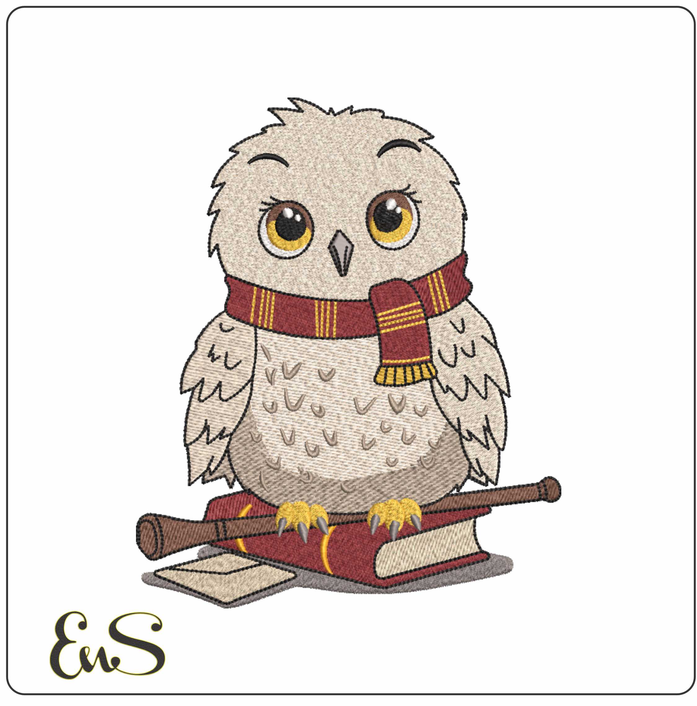 Hedwig Owl Chibi With Wand Book And Letter Harry Potter