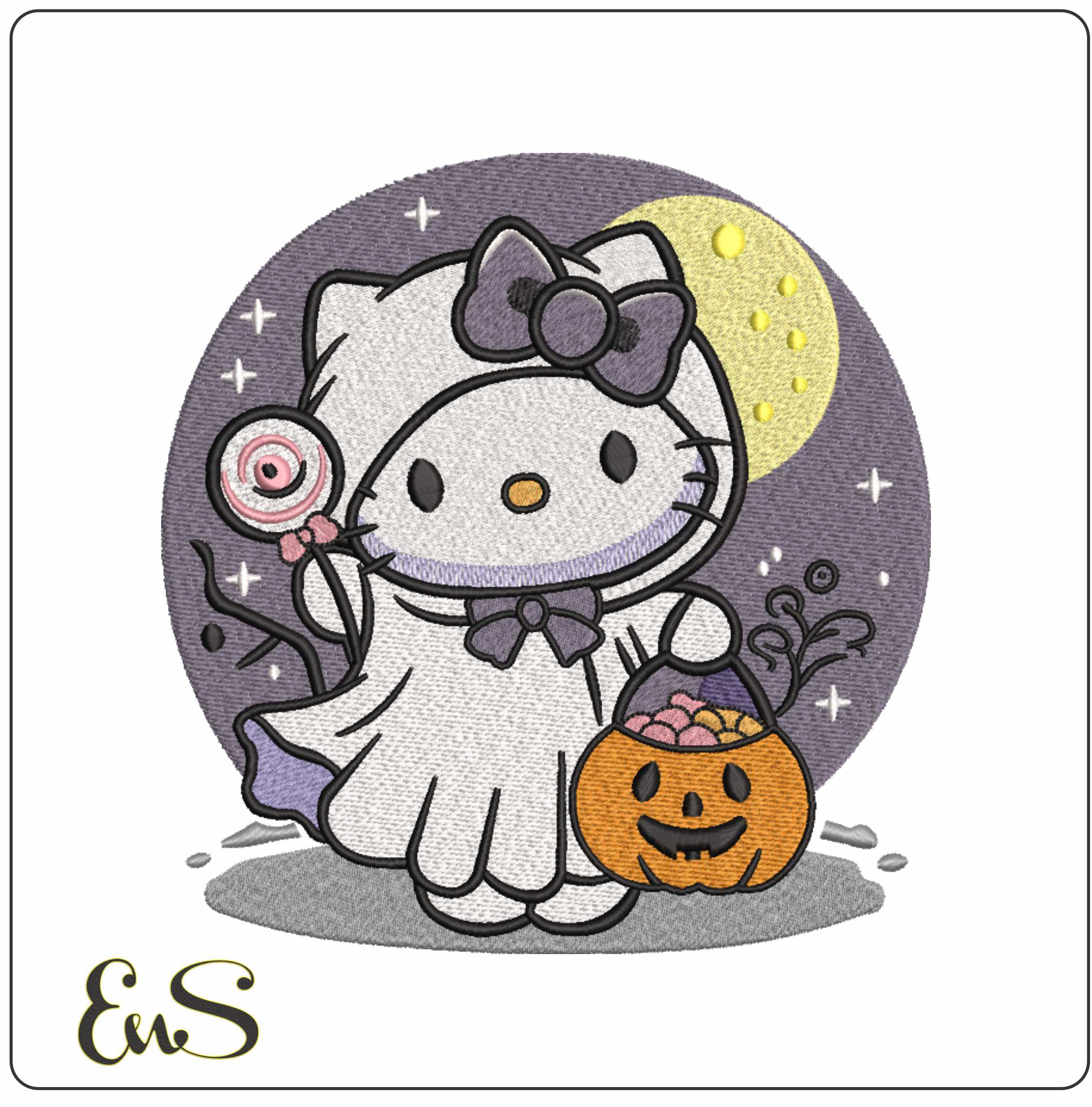 Hello Kitty Ghost Halloween Outfit With Moon