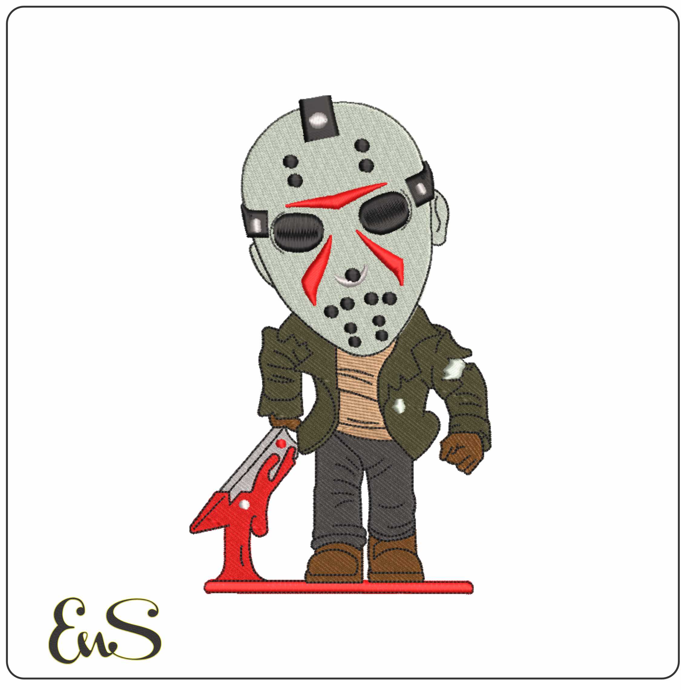 Jason Voorhees Hockey Mask And Machete Chibi