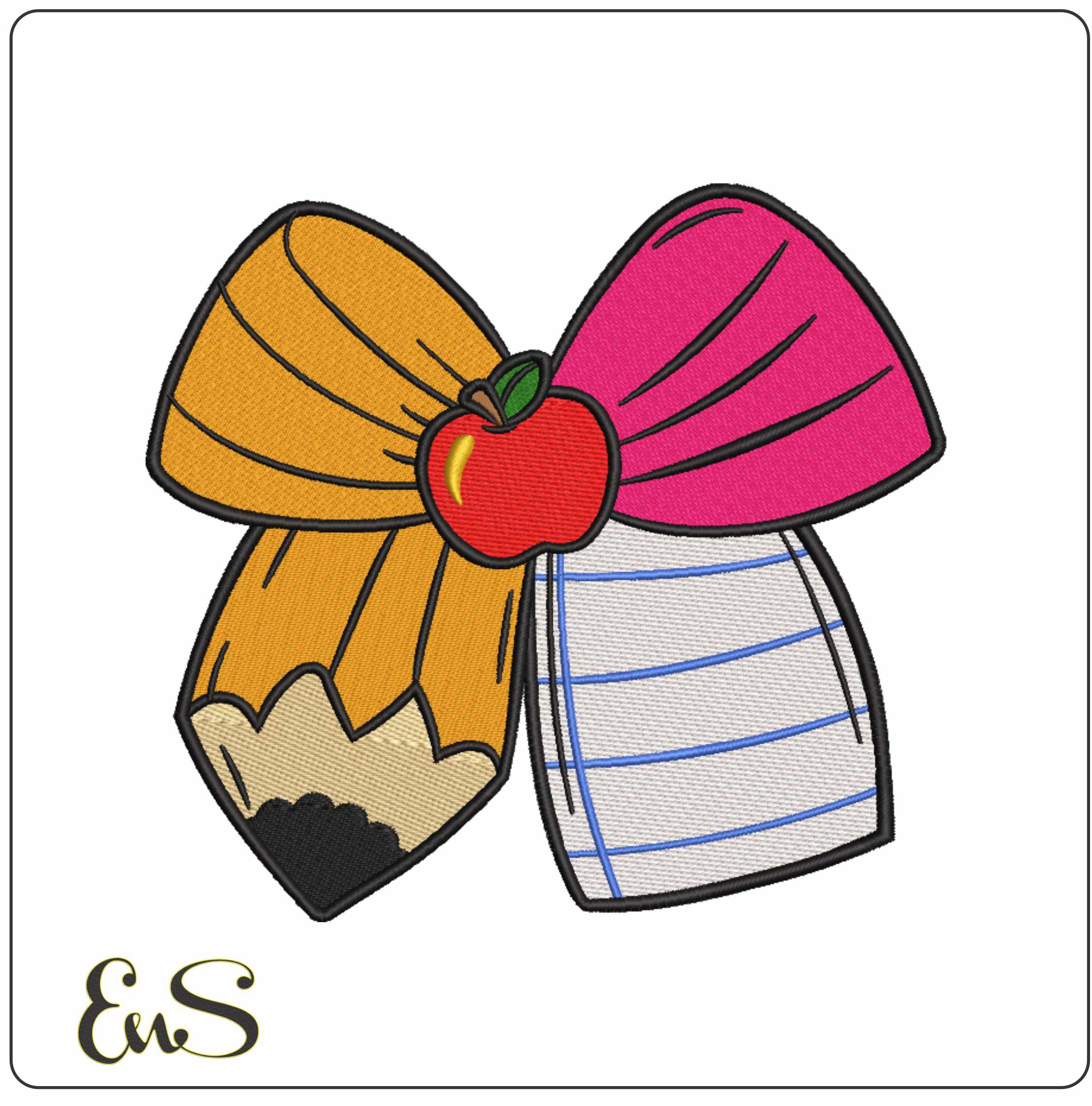 Pencil Bow With Apple