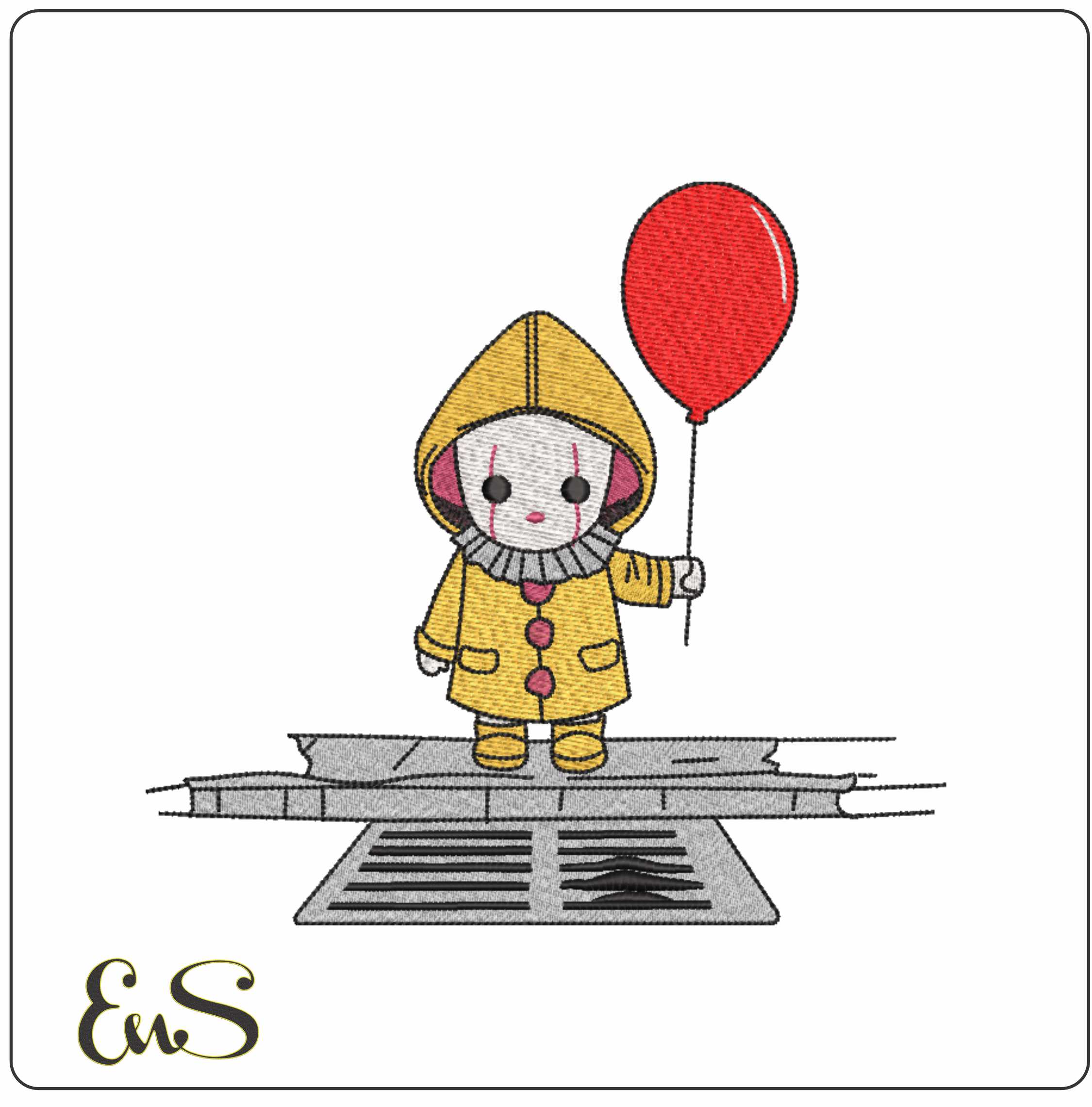 Pennywise Clown With Balloon And Drain Chibi Stephen King