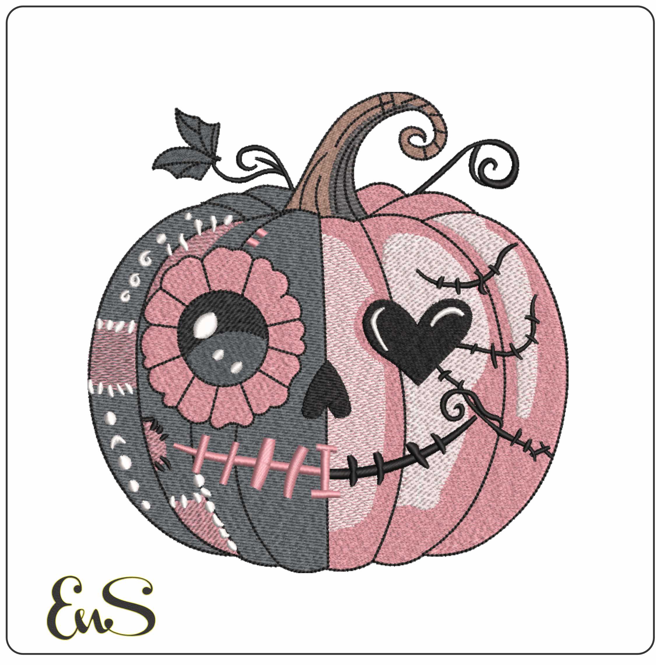 Pink Split Halloween Pumpkin