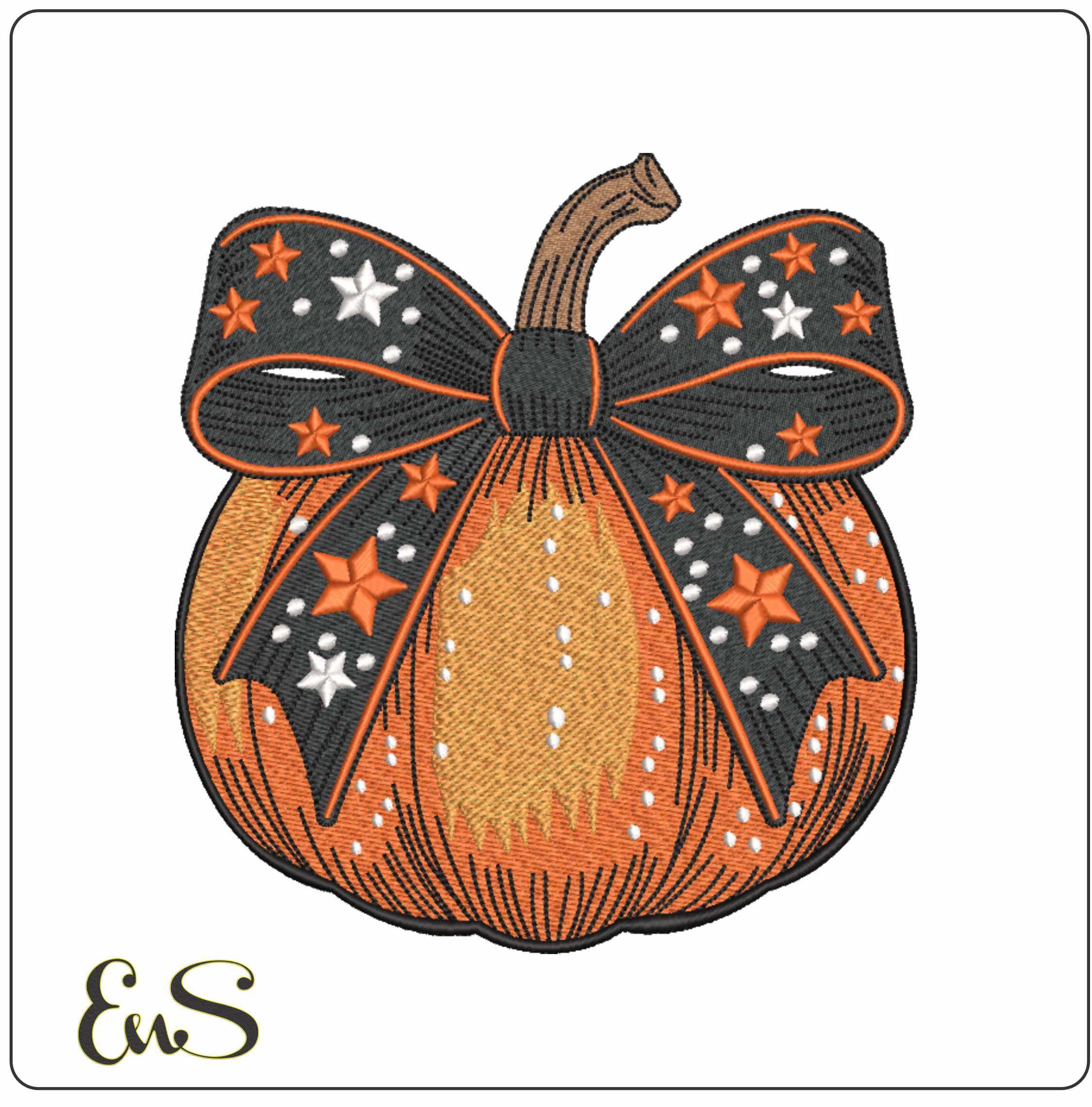 Pumpkin With Bow And Stars