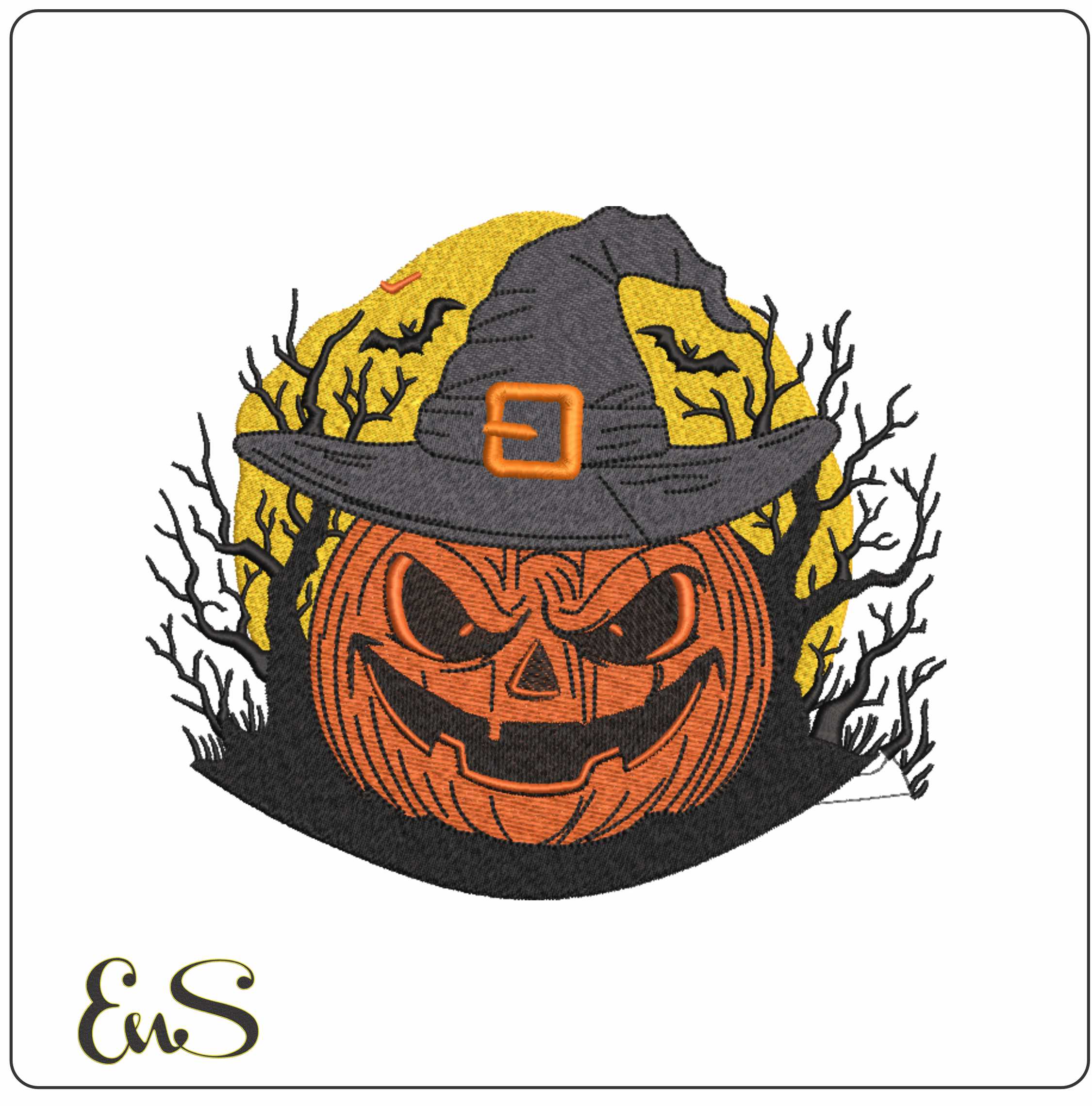 Scary Pumpkin With Yellow Moon