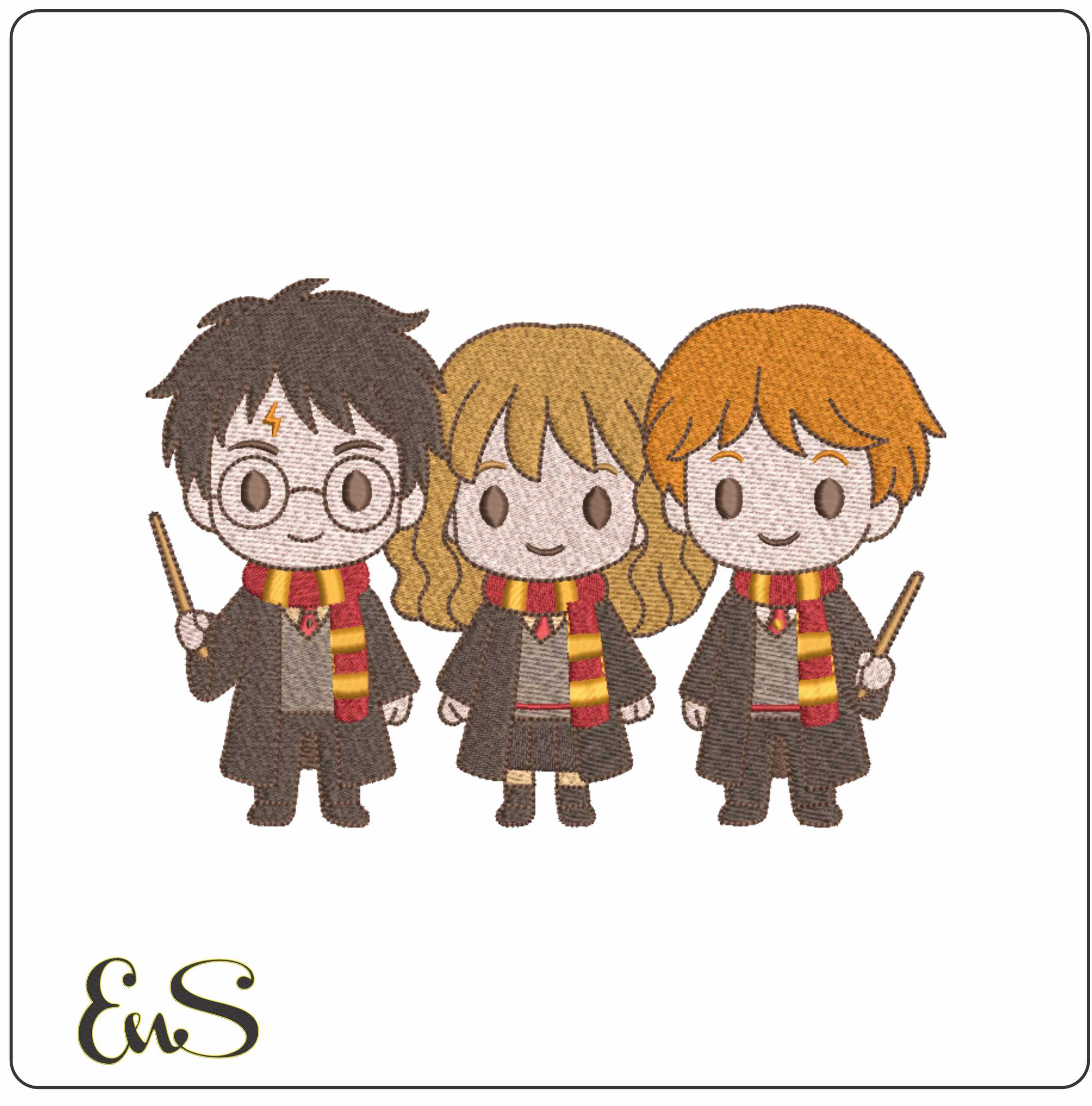Hogwarts 3 Harry Hermonie Ron Chibi Harry Potter