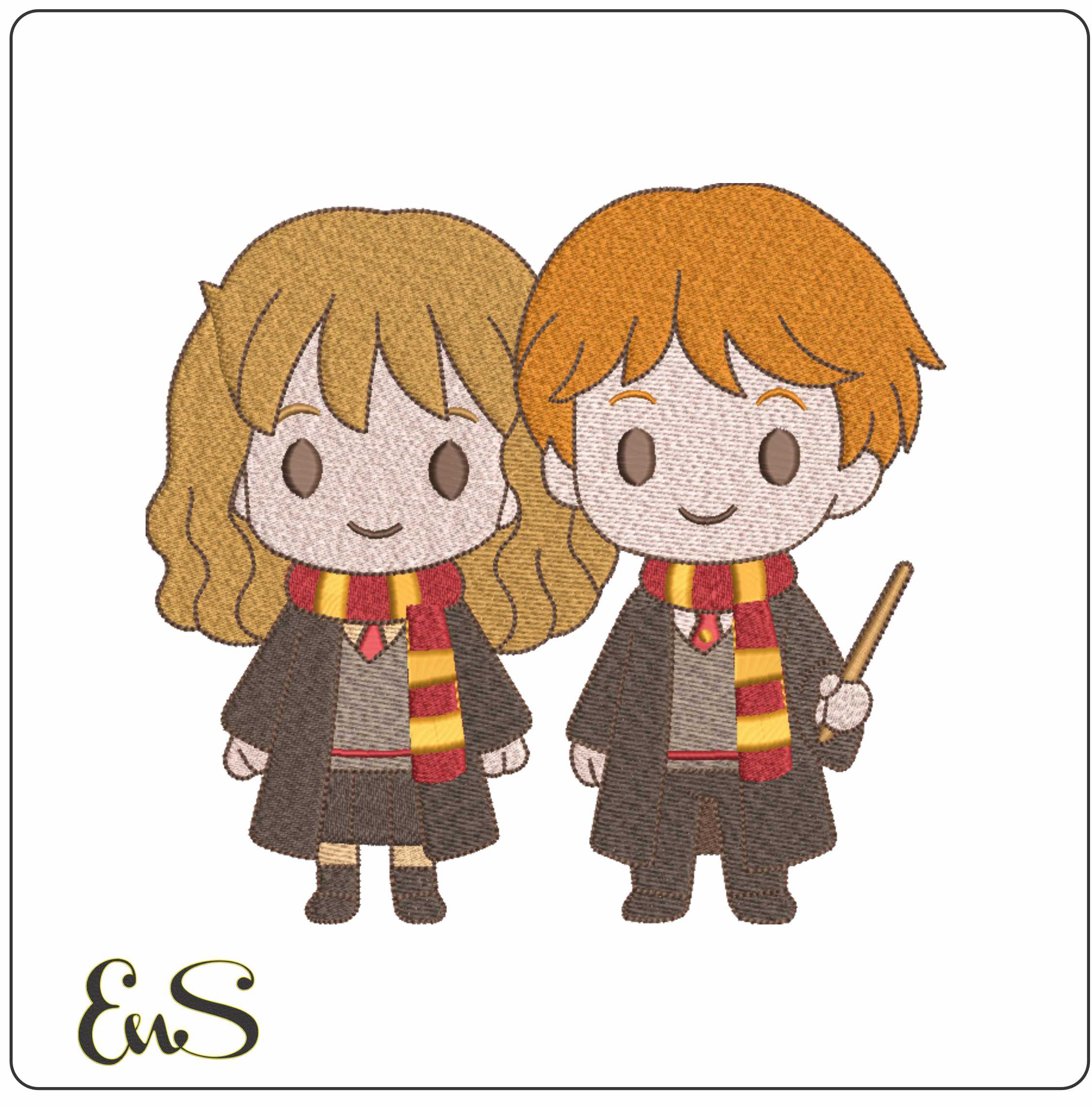 Hogwarts Hermonie Ron Chibi Harry Potter