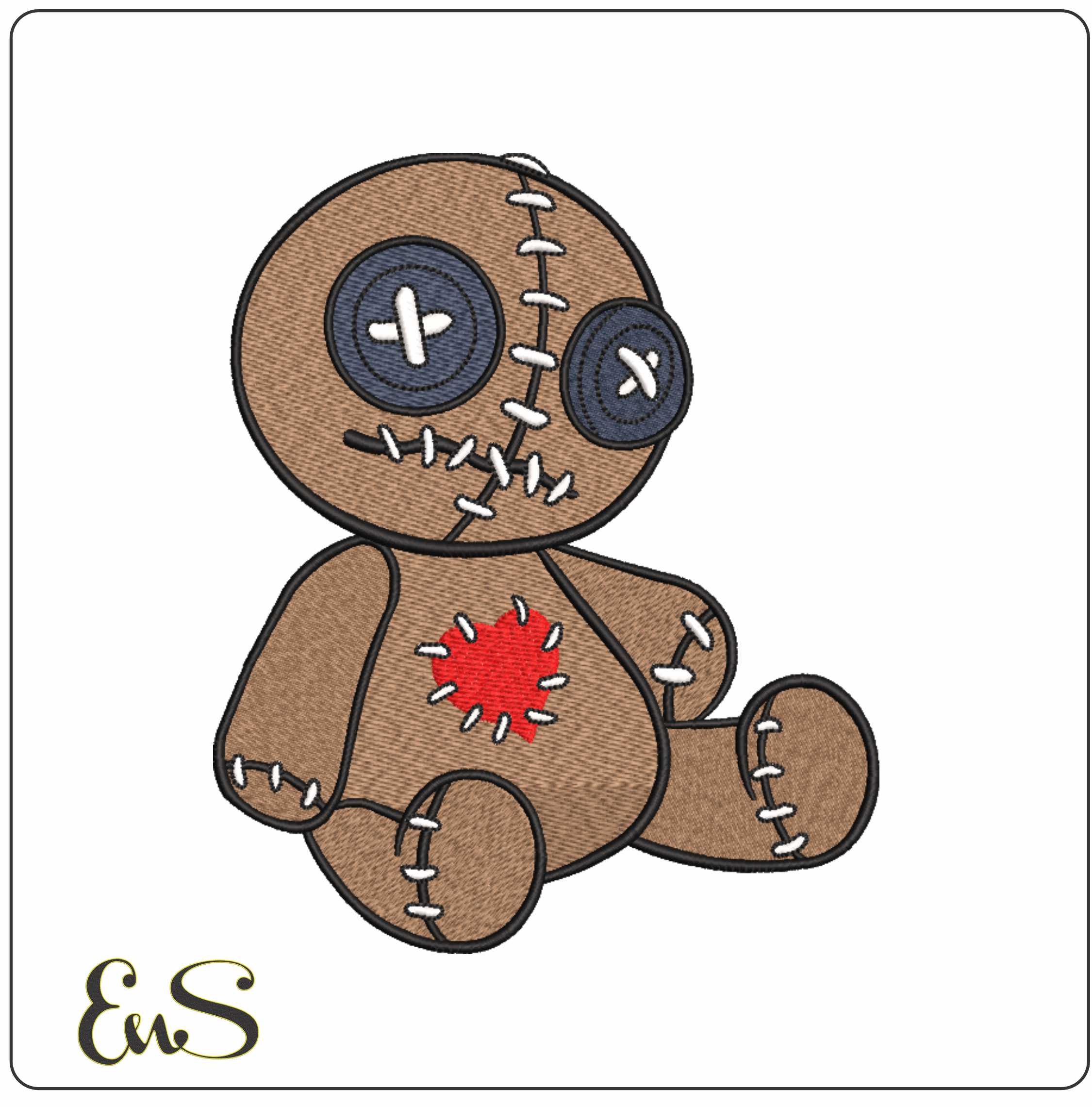 Teddy Style Voodoo Doll Button Eyes