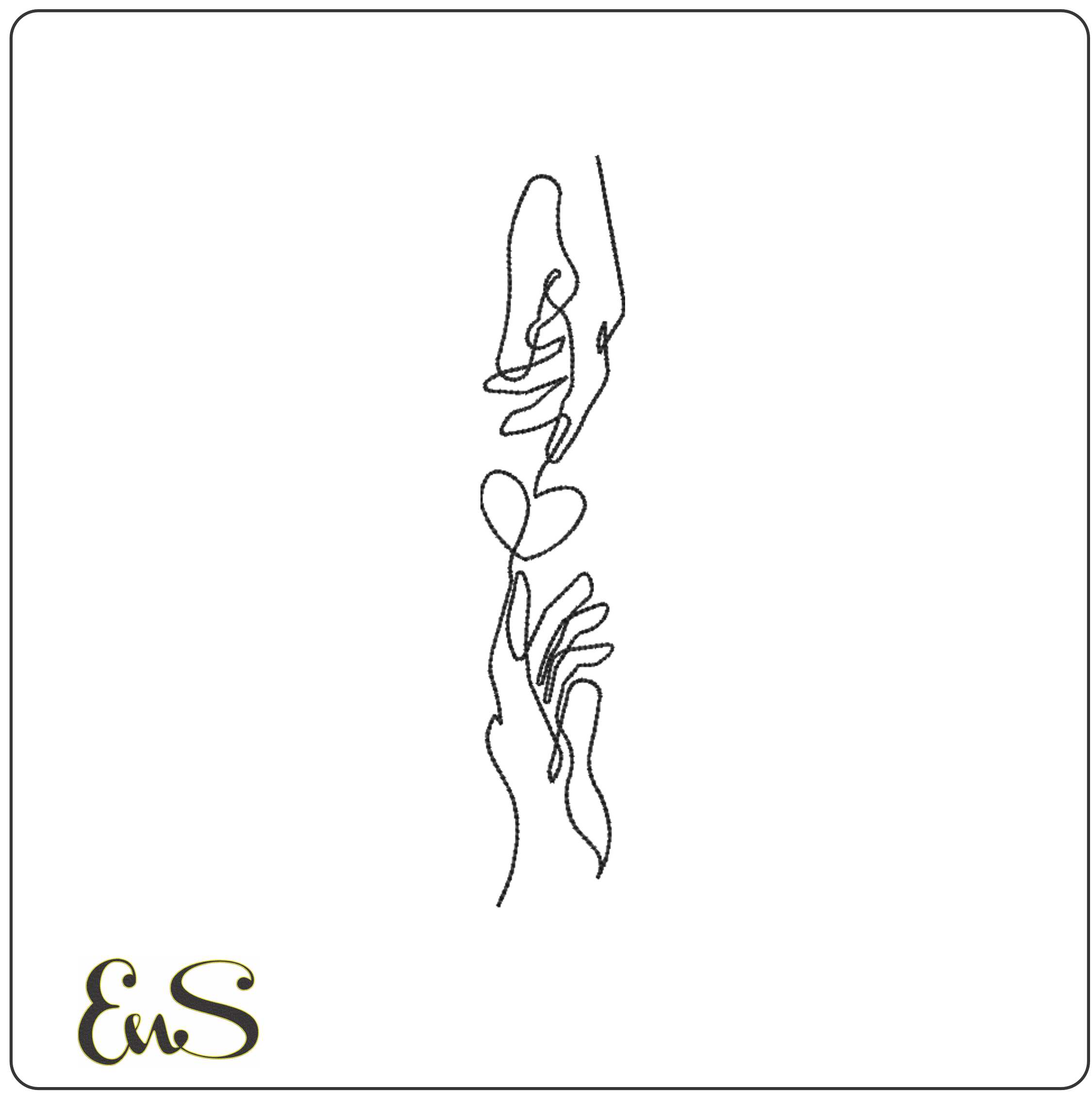 2 Hands Love Line Art