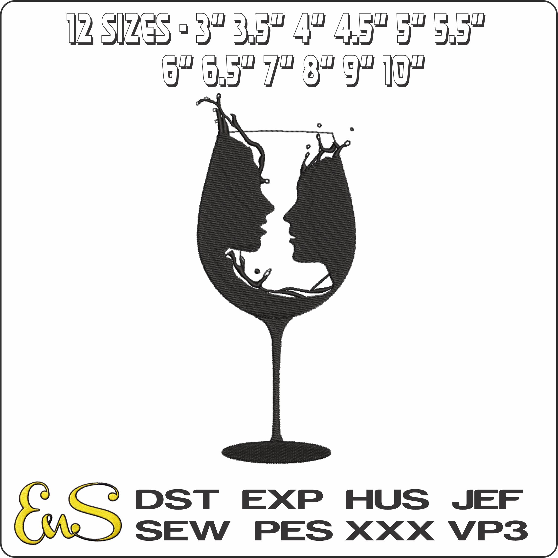 Glass With 2 Faces Silhouette