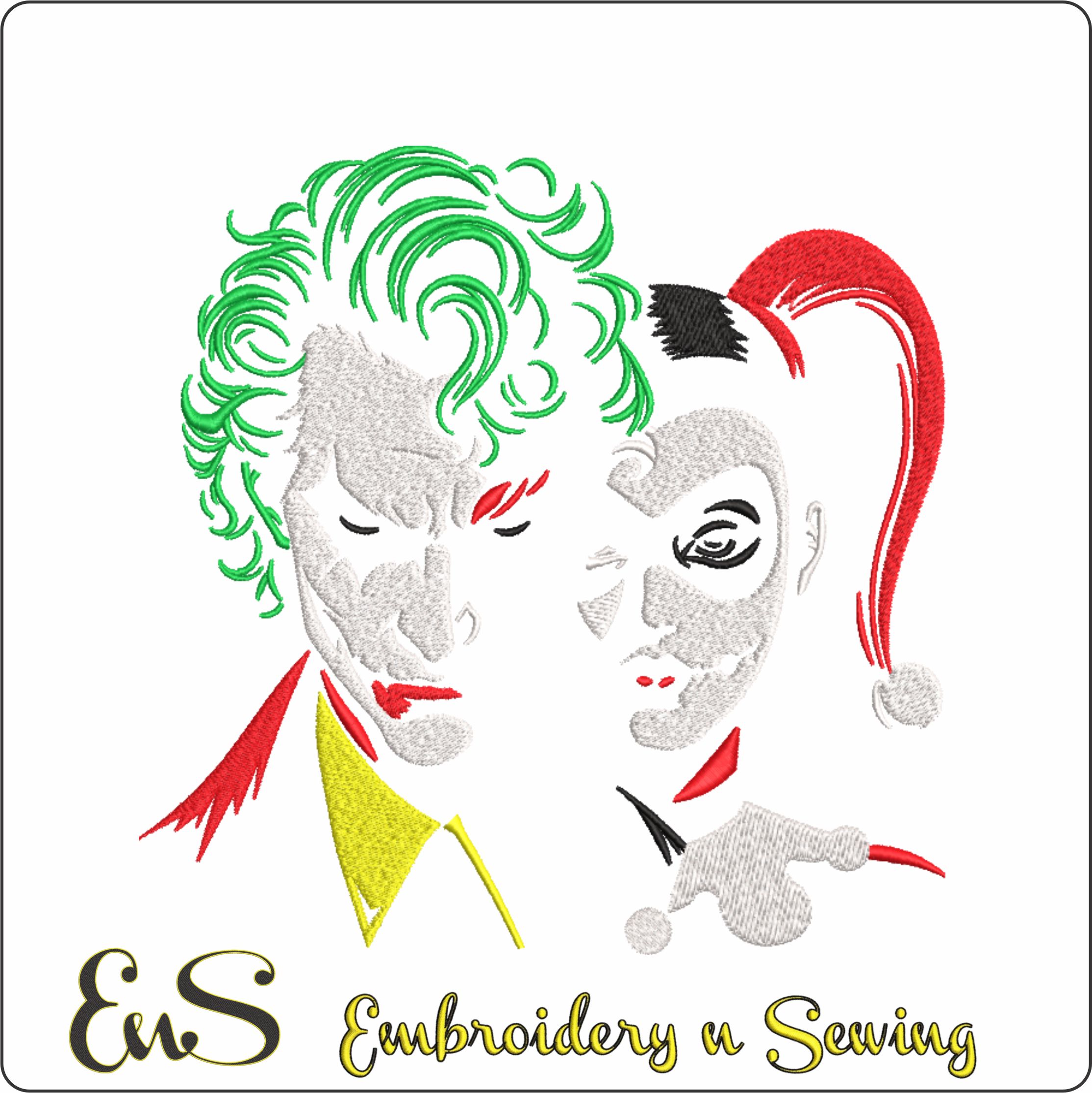 Joker And Harley Quinn Color Silhouette
