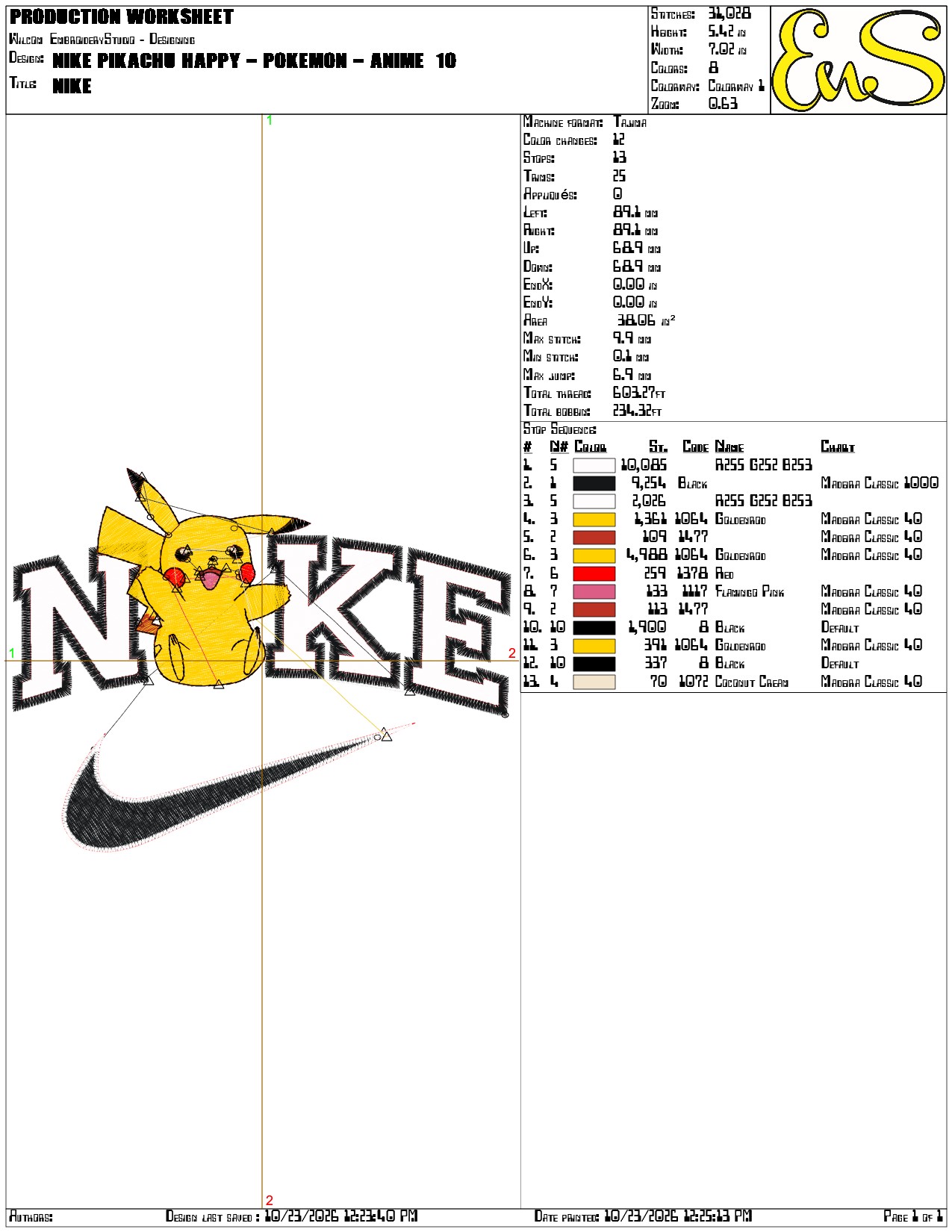 Pikachu Nike Embroidery Design - Embroidery & Sewing