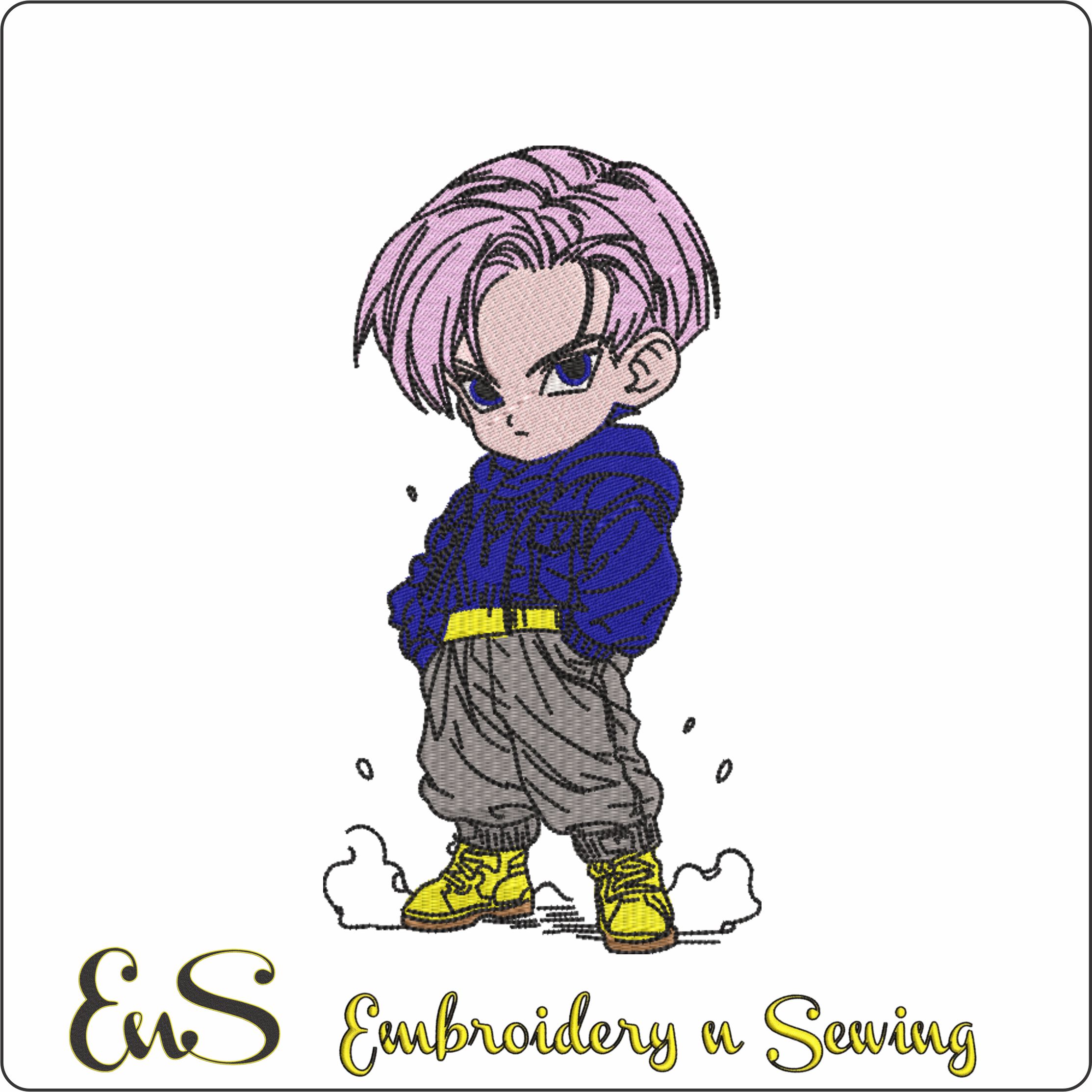Trunks Color Chibi Dragon Ballz Anime