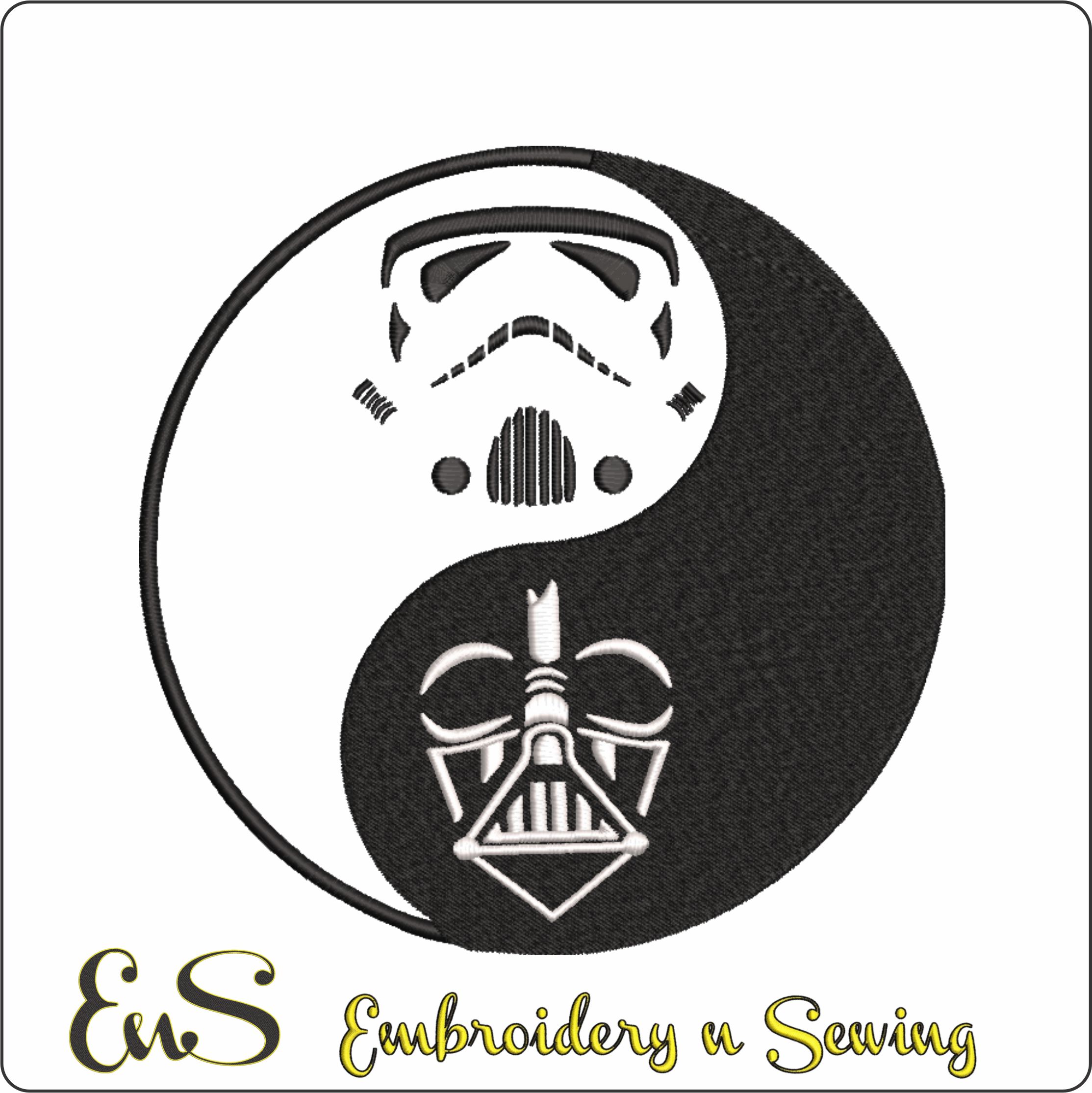 Ying Yang Star War Storm Trooper Darth Vader No Background