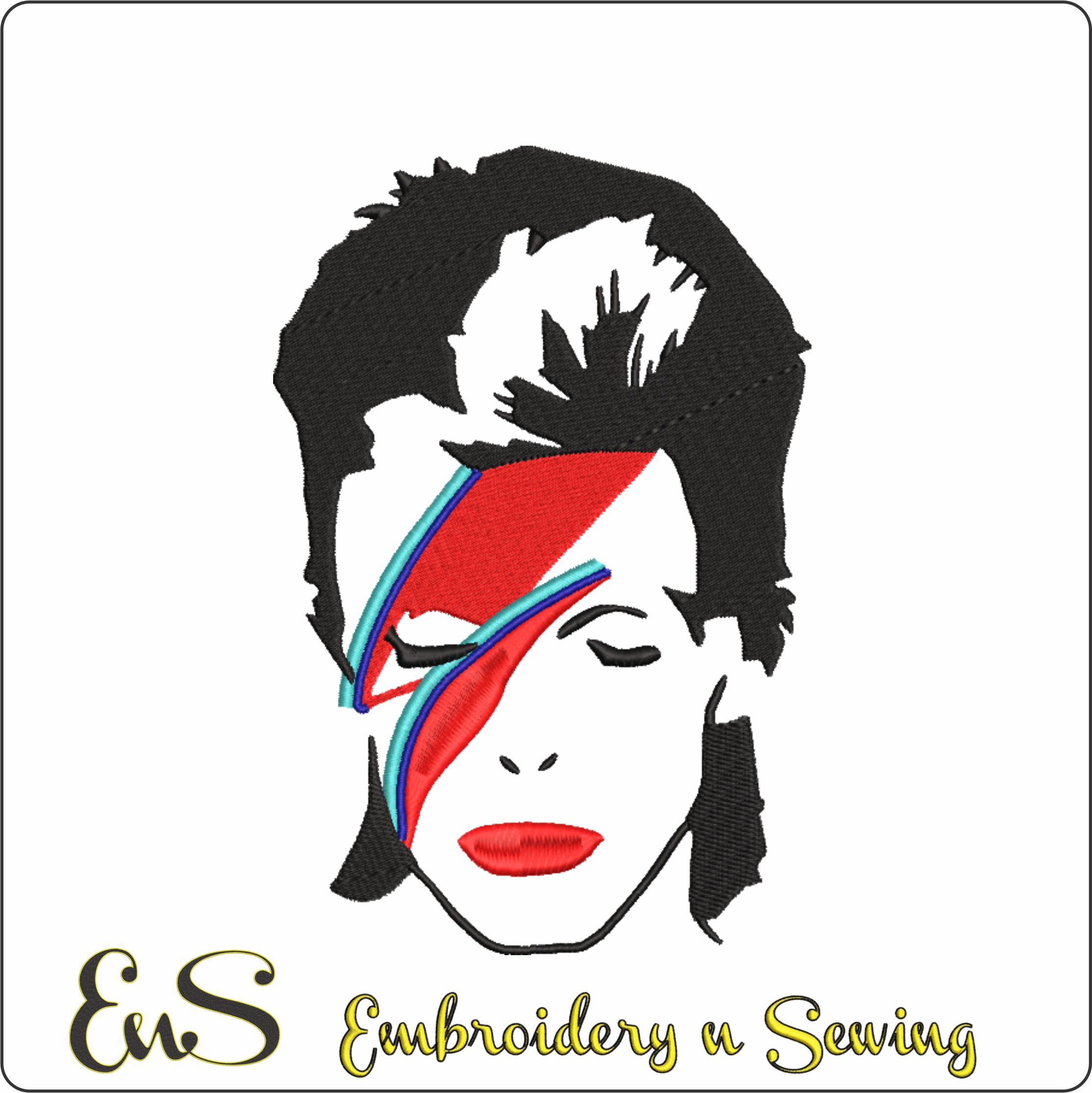 Ziggy Stardust David Bowie Color Shilouette