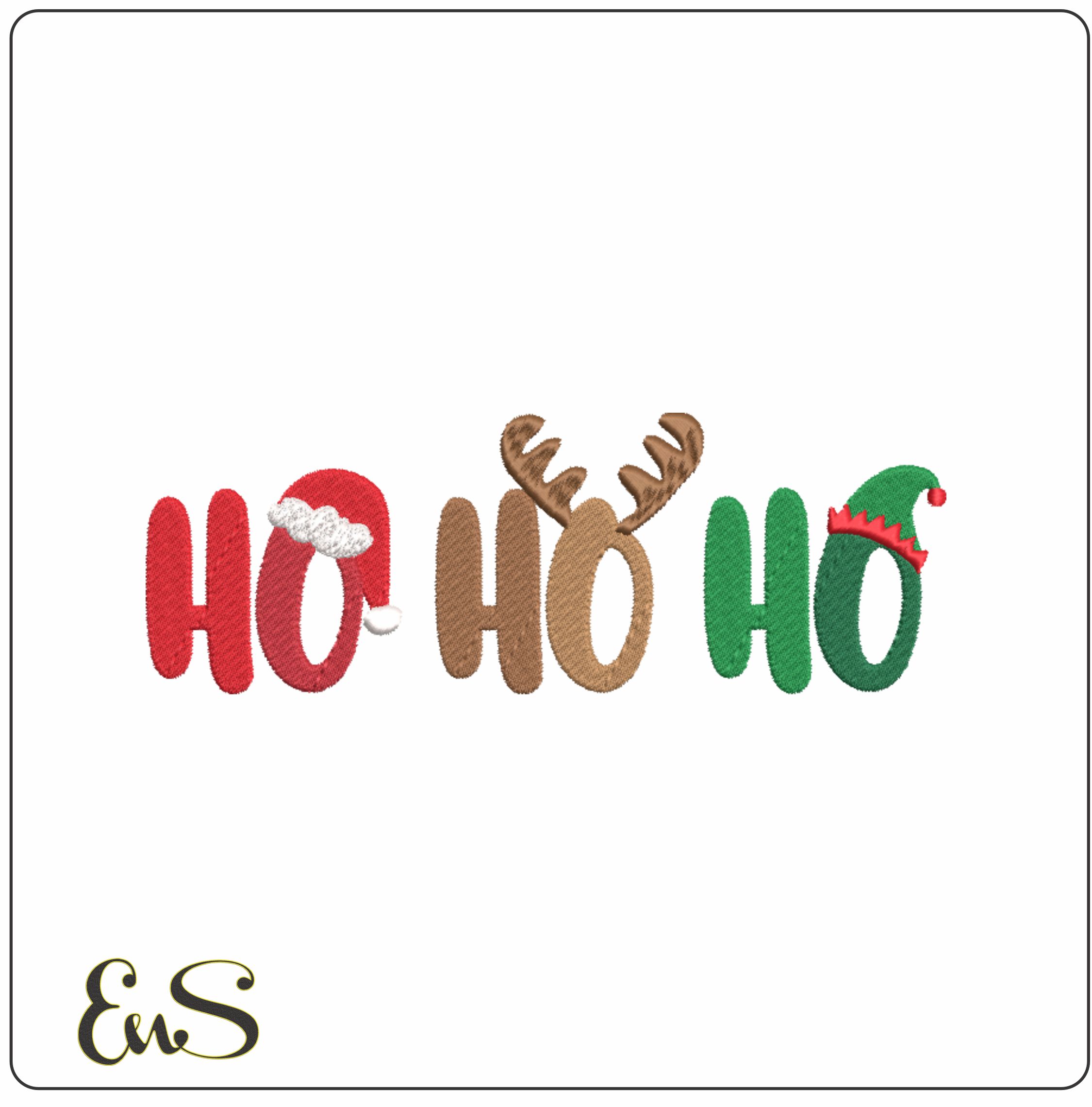 Ho Ho Ho Christmas - embroidery file - instant download in a frame