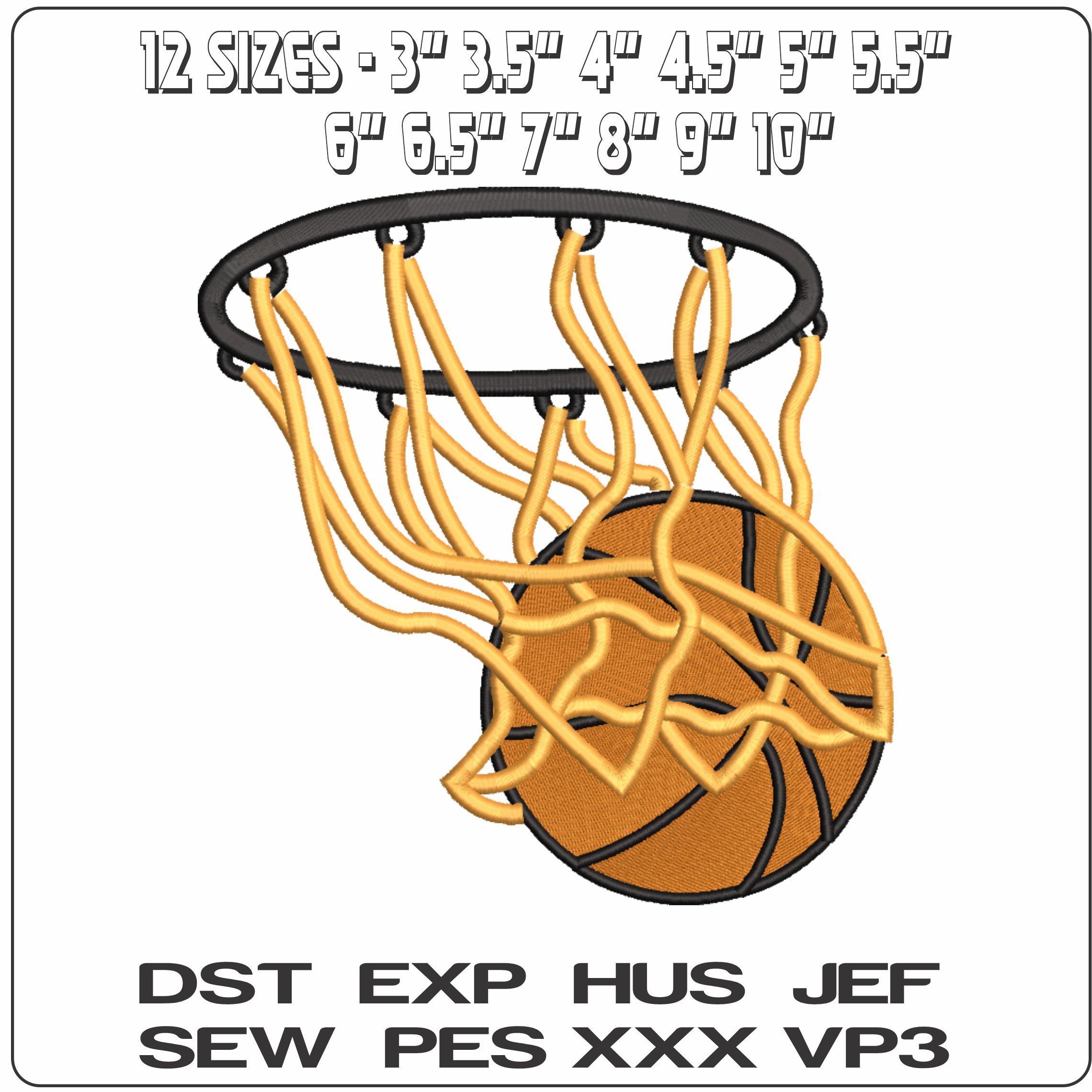 Basketball Hoop embroidery design - basketball Hoop embroidery machine pattern embroidery file - instant download