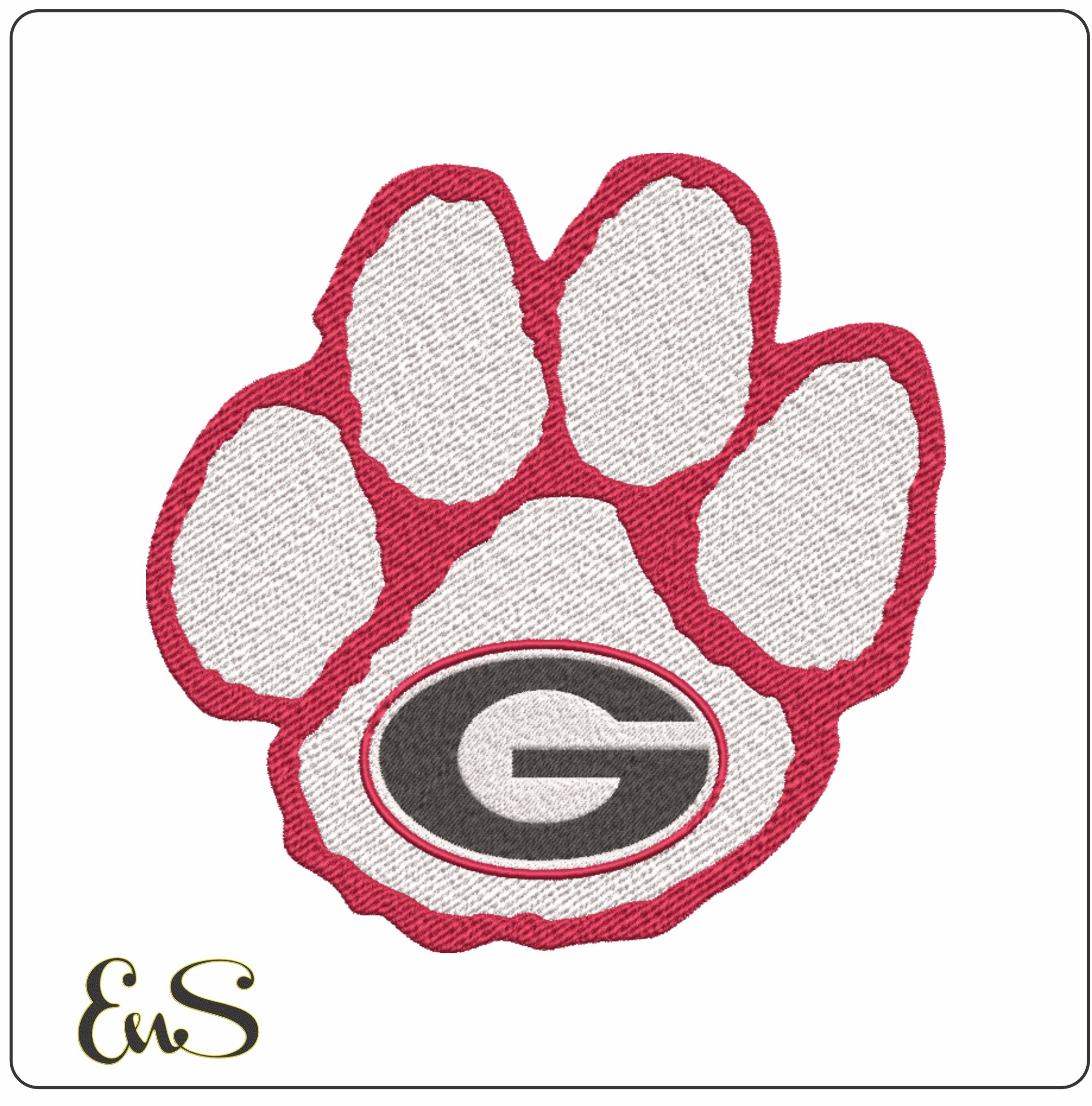 Georgia Paw embroidery design -Georgia Paw Embroidery Machine Pattern Logo