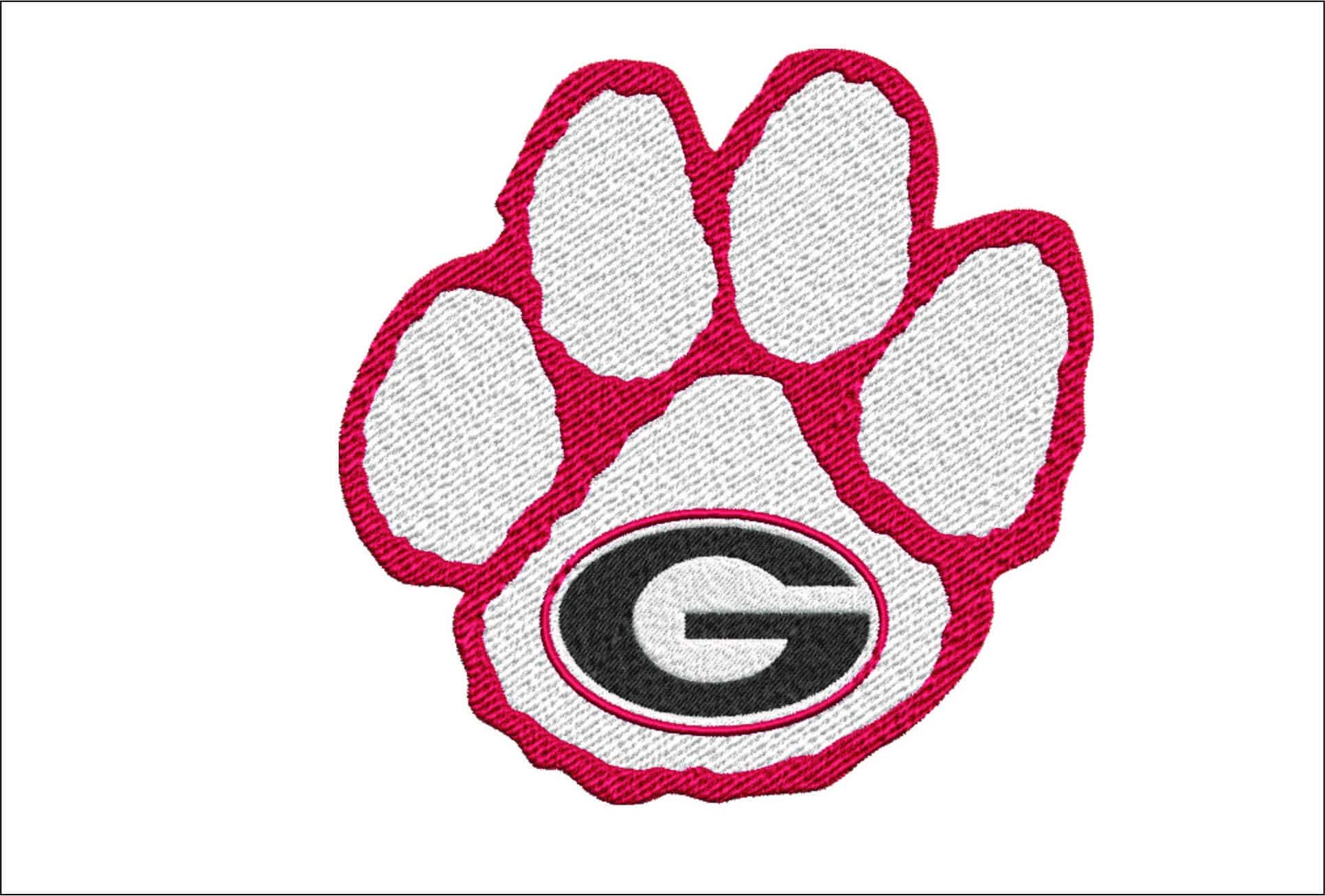 Georgia Paw embroidery design -Georgia Paw Embroidery Machine Pattern  Logo