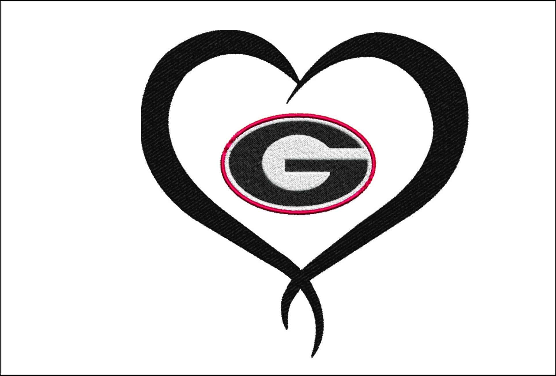 Georgia Heart embroidery design -Georgia Heart Embroidery Machine Pattern  Logo