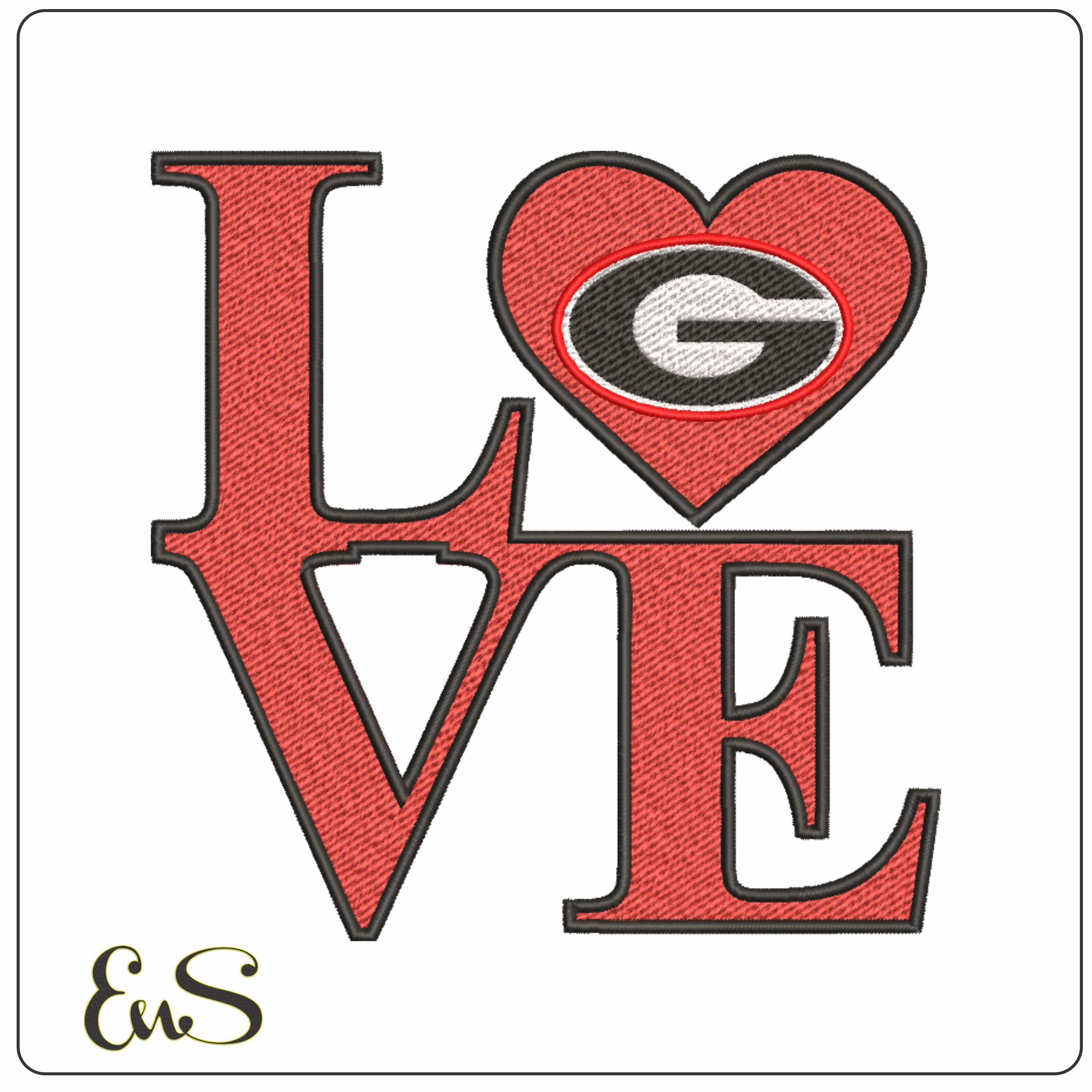 Love Georgia embroidery design - Love Georgia Embroidery Machine Pattern Logo
