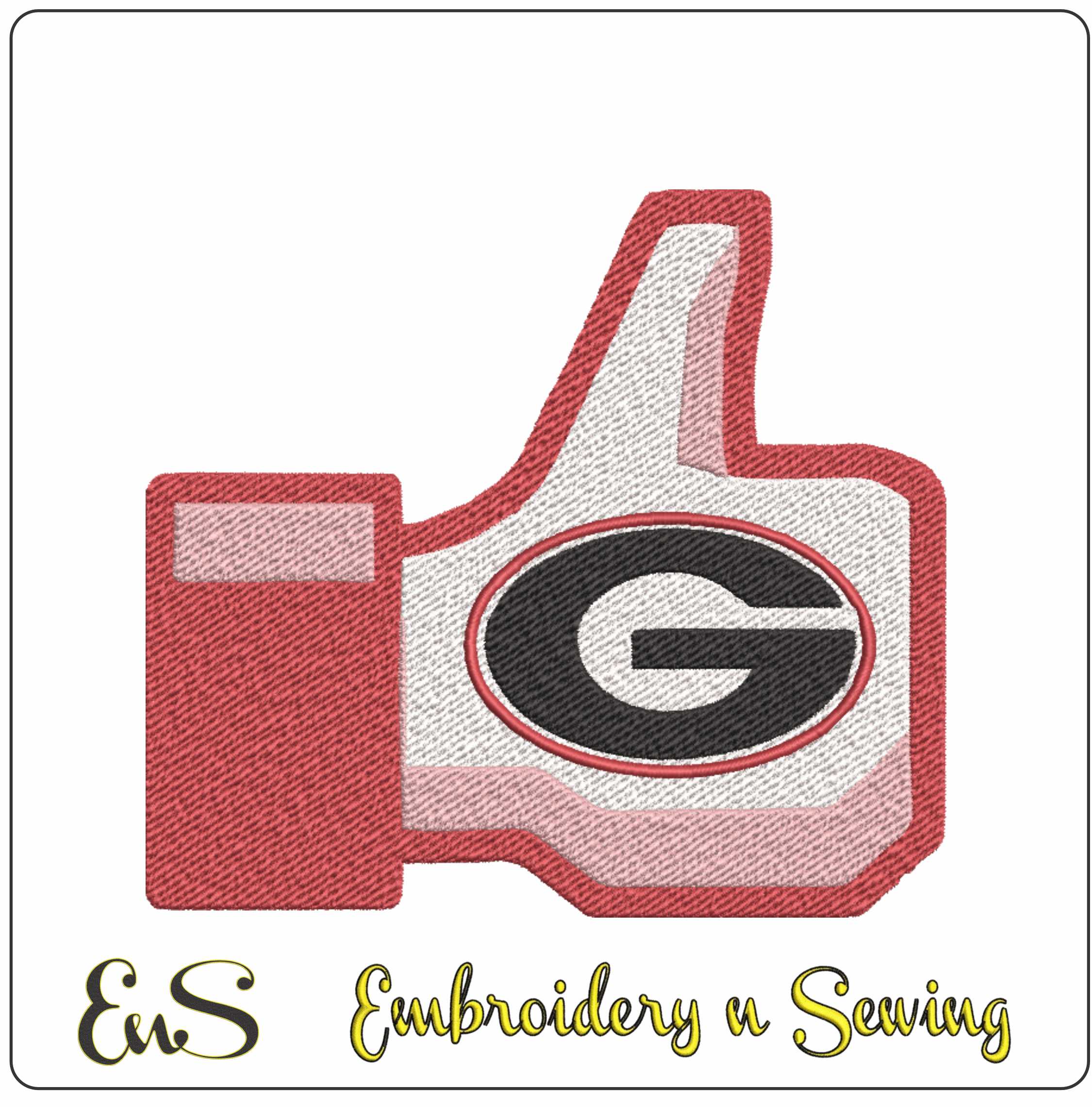 Thumbs Georgia  embroidery design - Thumbs Georgia  Embroidery Machine Pattern  Logo