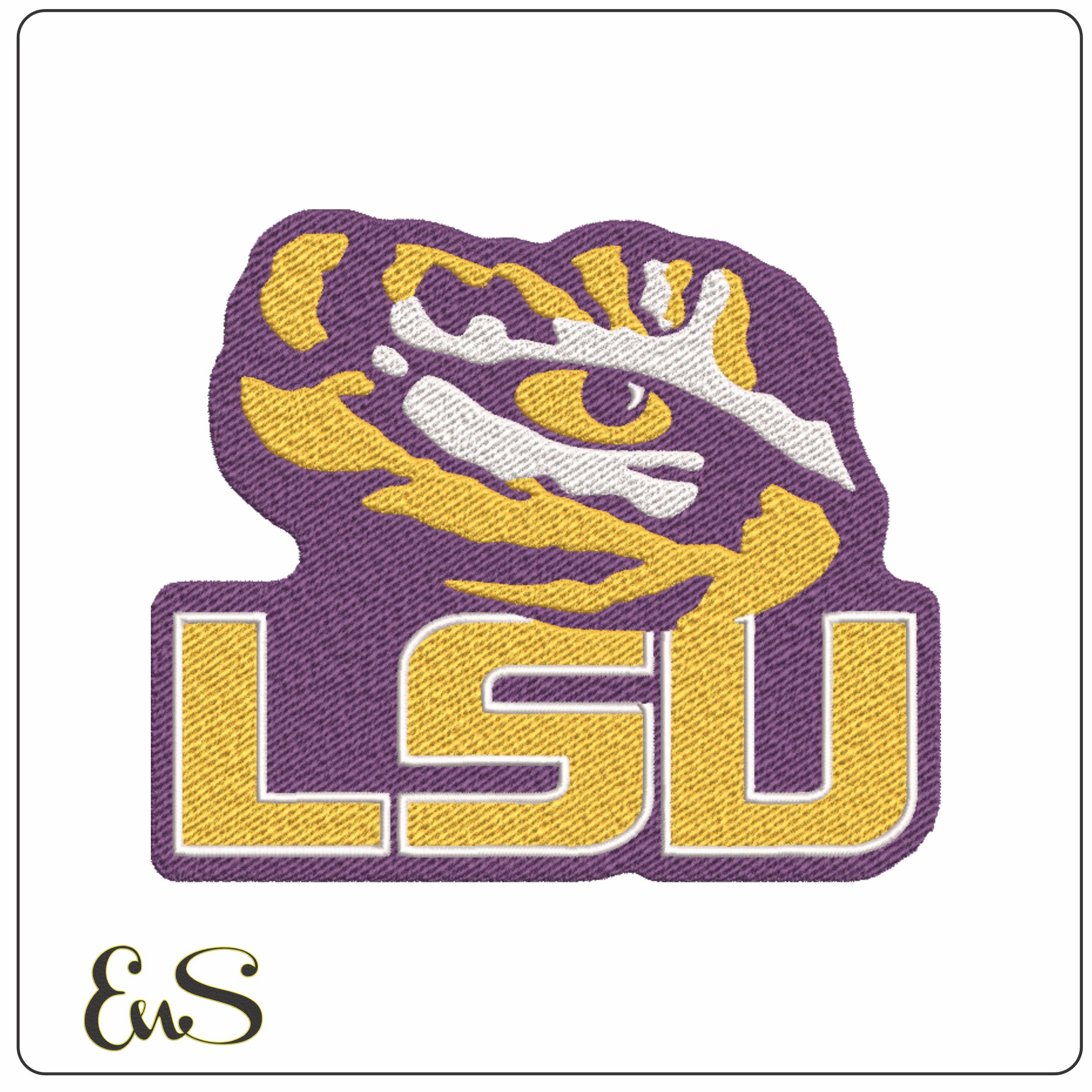 LSU Eye Fighting Tigers embroidery design - Fighting Tigers Logo - Louisiana State University  Logo  embroidery machine  pattern embroidery file - instant download in a frame