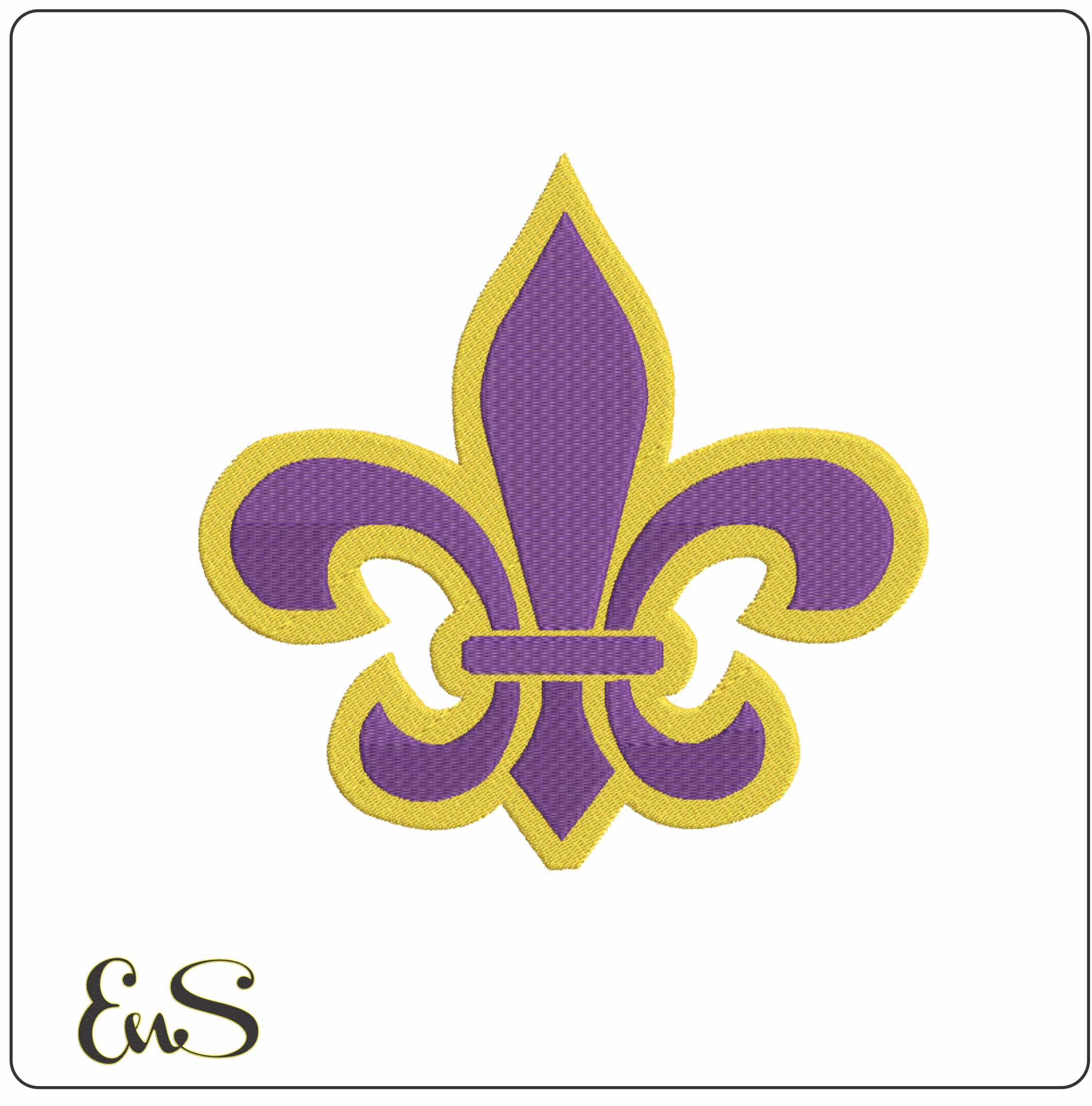 LSU Fighting Tigers Fleur embroidery design - LSU Fleur Logo - Louisiana State University Logo embroidery machine pattern embroidery file